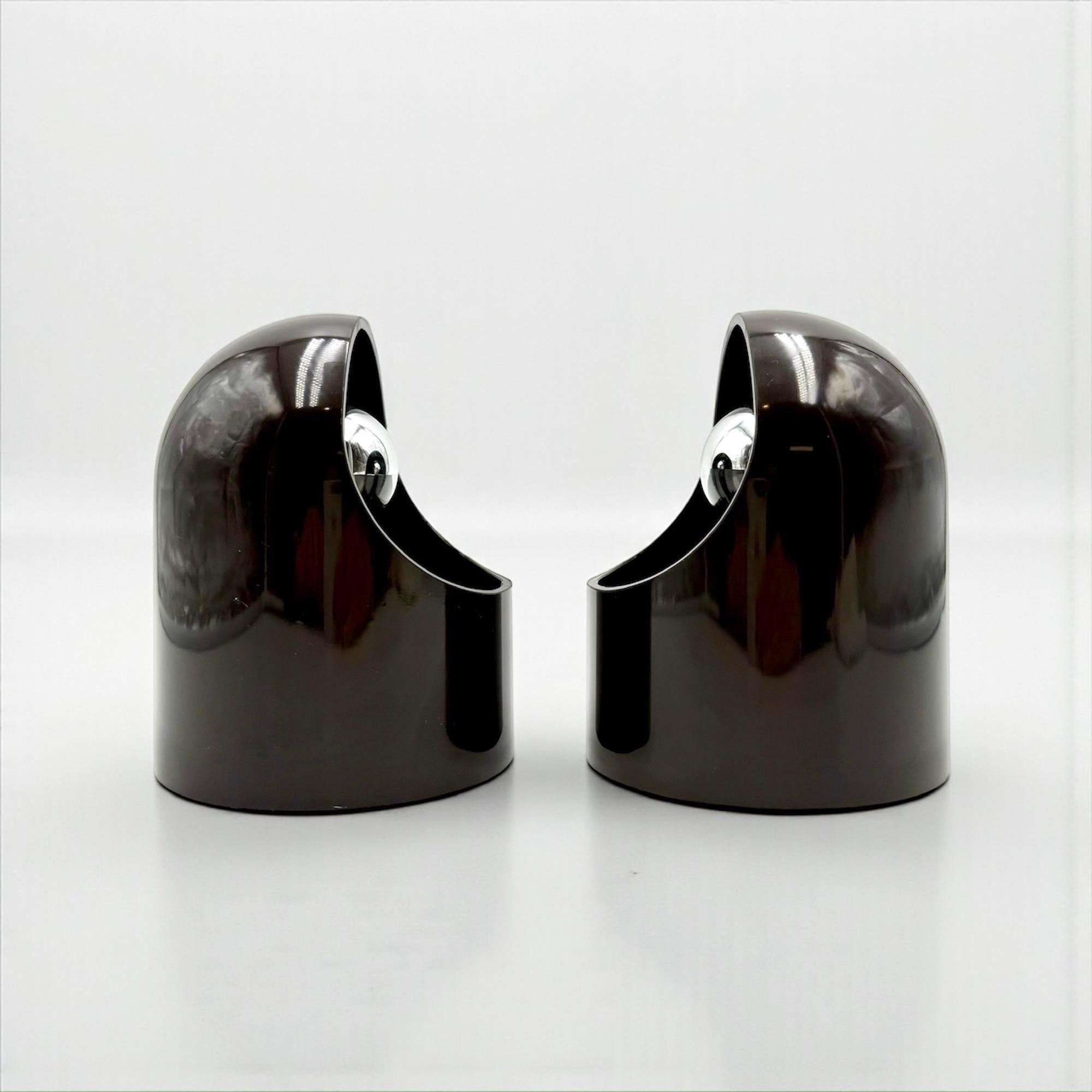 Pareja de Lámparas de Pared Gedy Marrones Makio Hasuike Años 70 Diseño Italiano NOS en venta 4