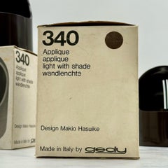 Paar braune Gedy Wandlampen Makio Hasuike 1970er Jahre Italienisch NOS Design