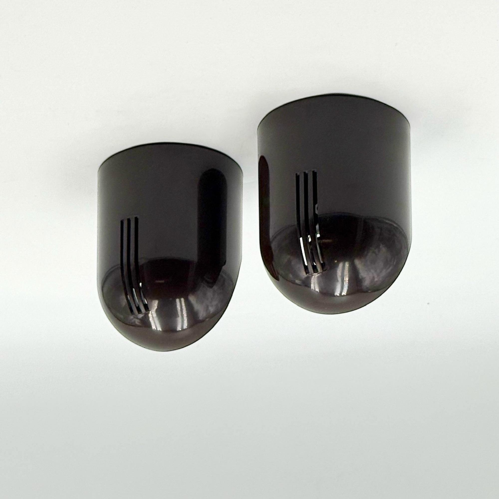 Pareja de Lámparas de Pared Gedy Marrones Makio Hasuike Años 70 Diseño Italiano NOS finales del siglo XX en venta