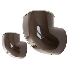 Pair of Brown Gomito Wall Lamps by Gae Aulenti for Stilnovo, 1970s
