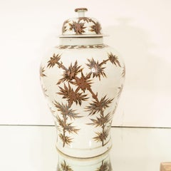Pair of Brown Jars with Lids