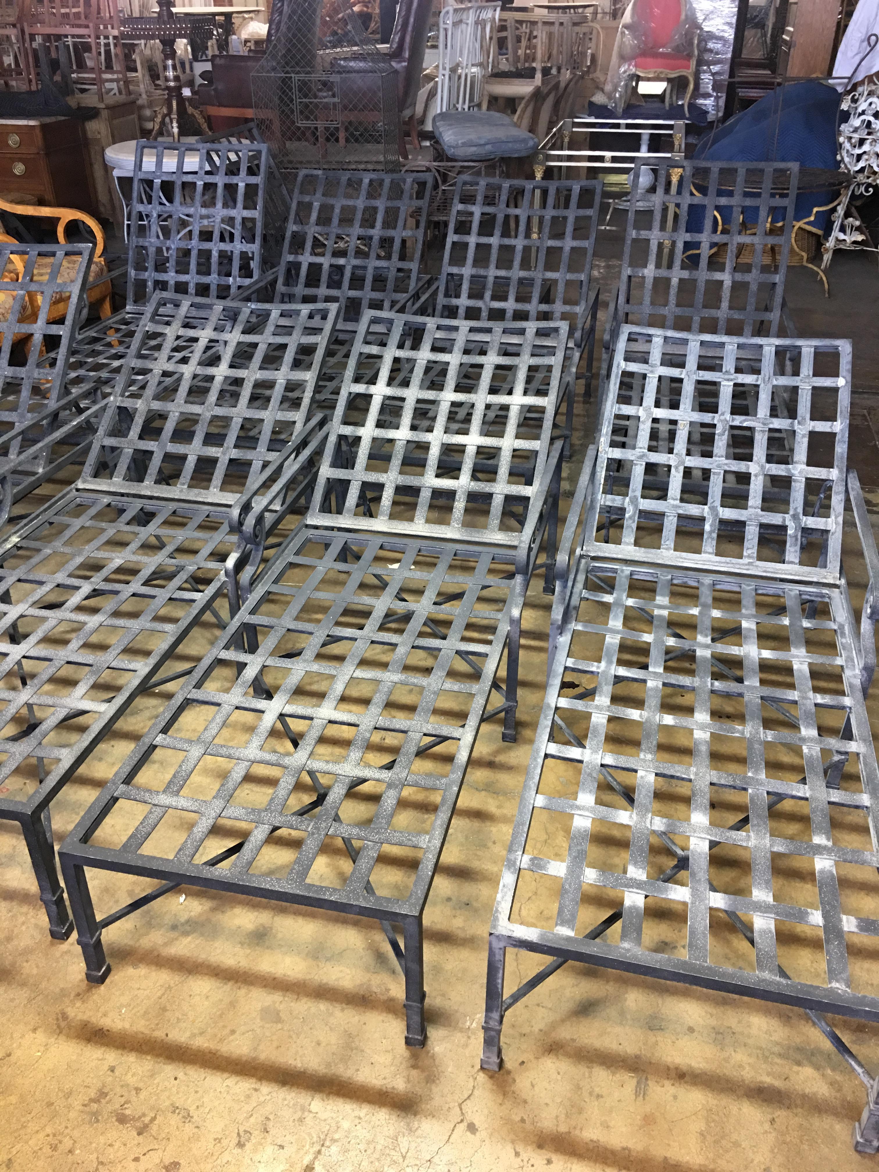 Pair of Brown Jordan Venetian Aluminum Chaise Lounges 1