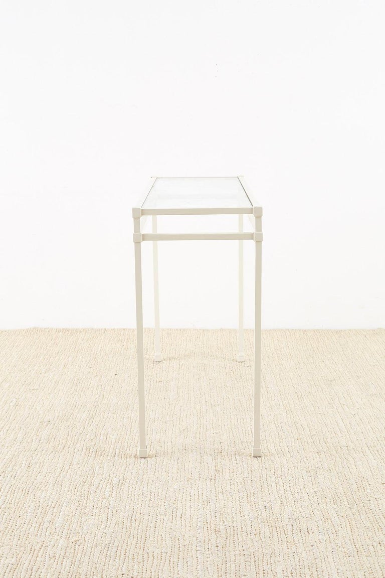 Pair of Brown Jordan Aluminum Patio Garden Console Tables For Sale at