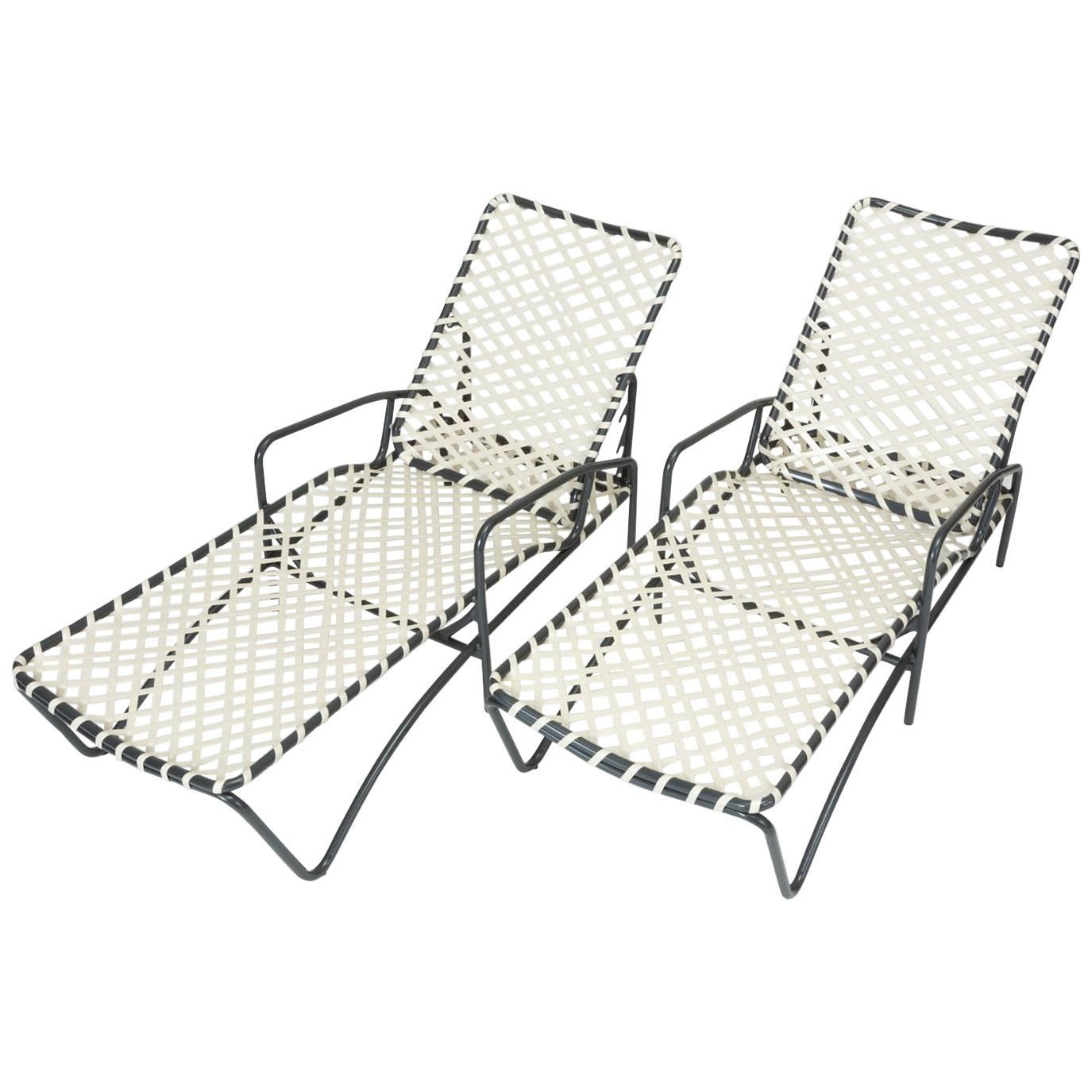 Pair of Brown Jordan “Tamiami” Adjustable Patio Chaise Lounges