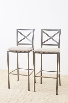 Pair of Brown Jordan Venetian Aluminum Bar Stools