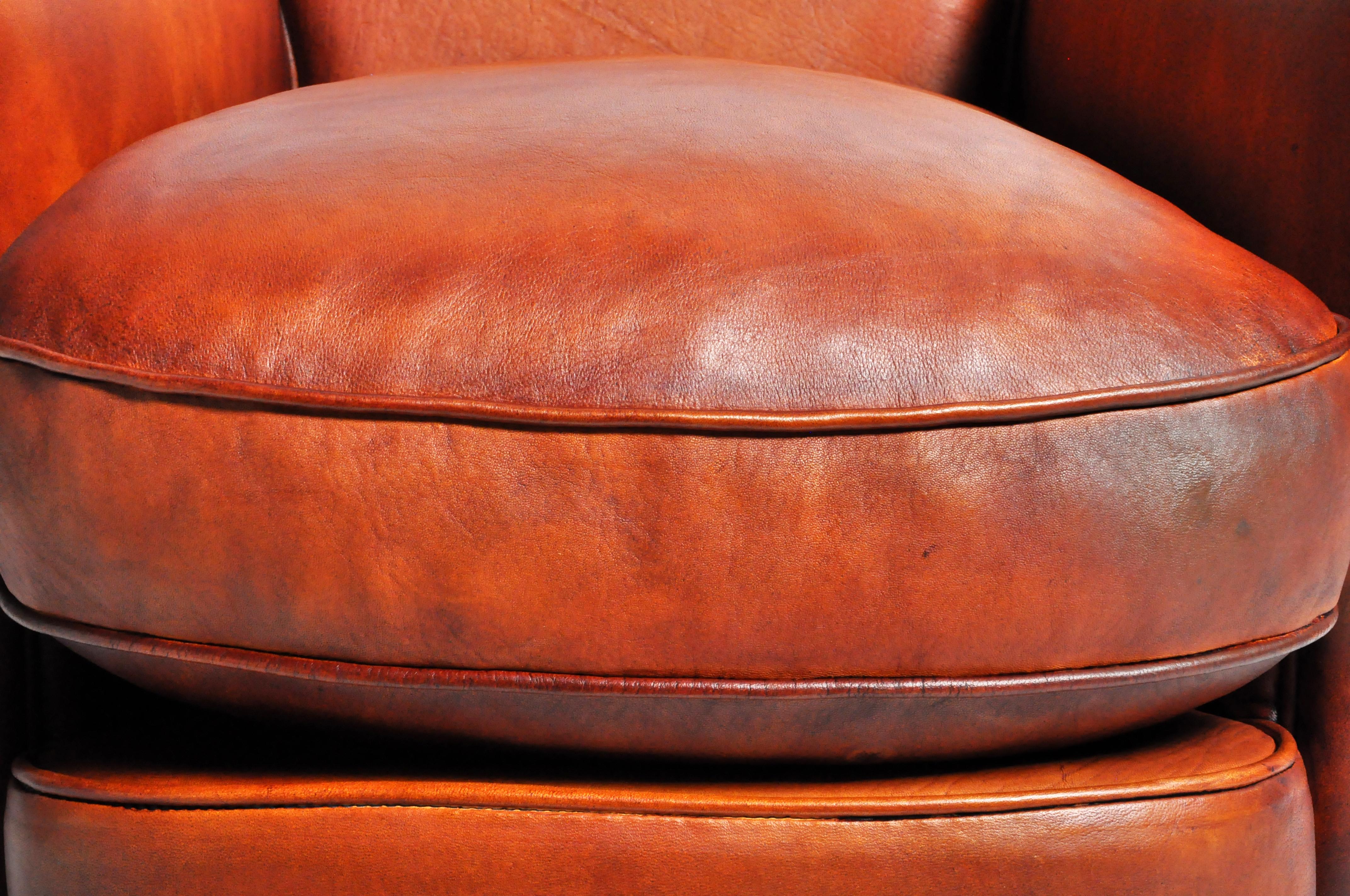 Pair of Brown Leather Armchairs 8