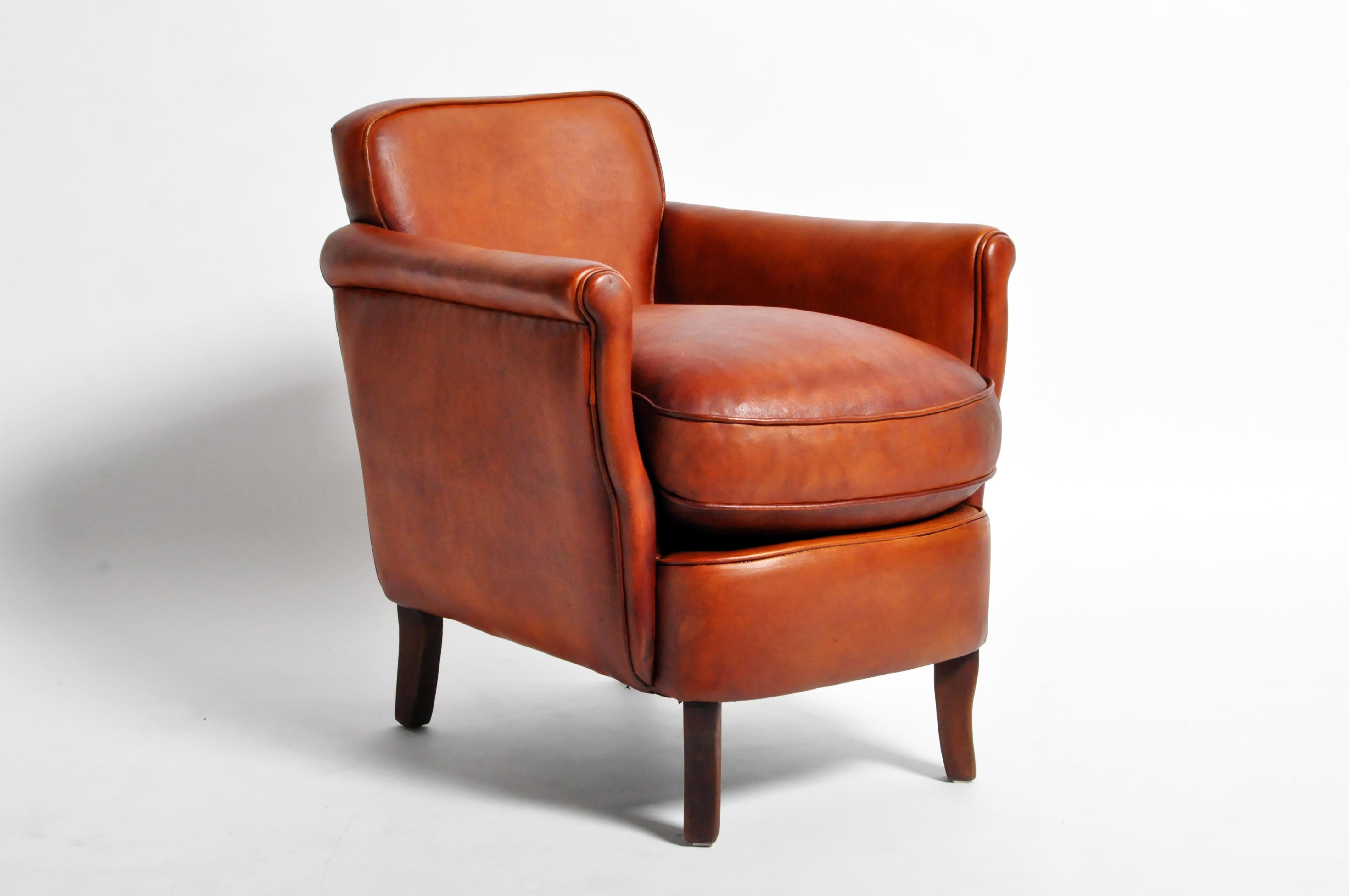 Pair of Brown Leather Armchairs 11