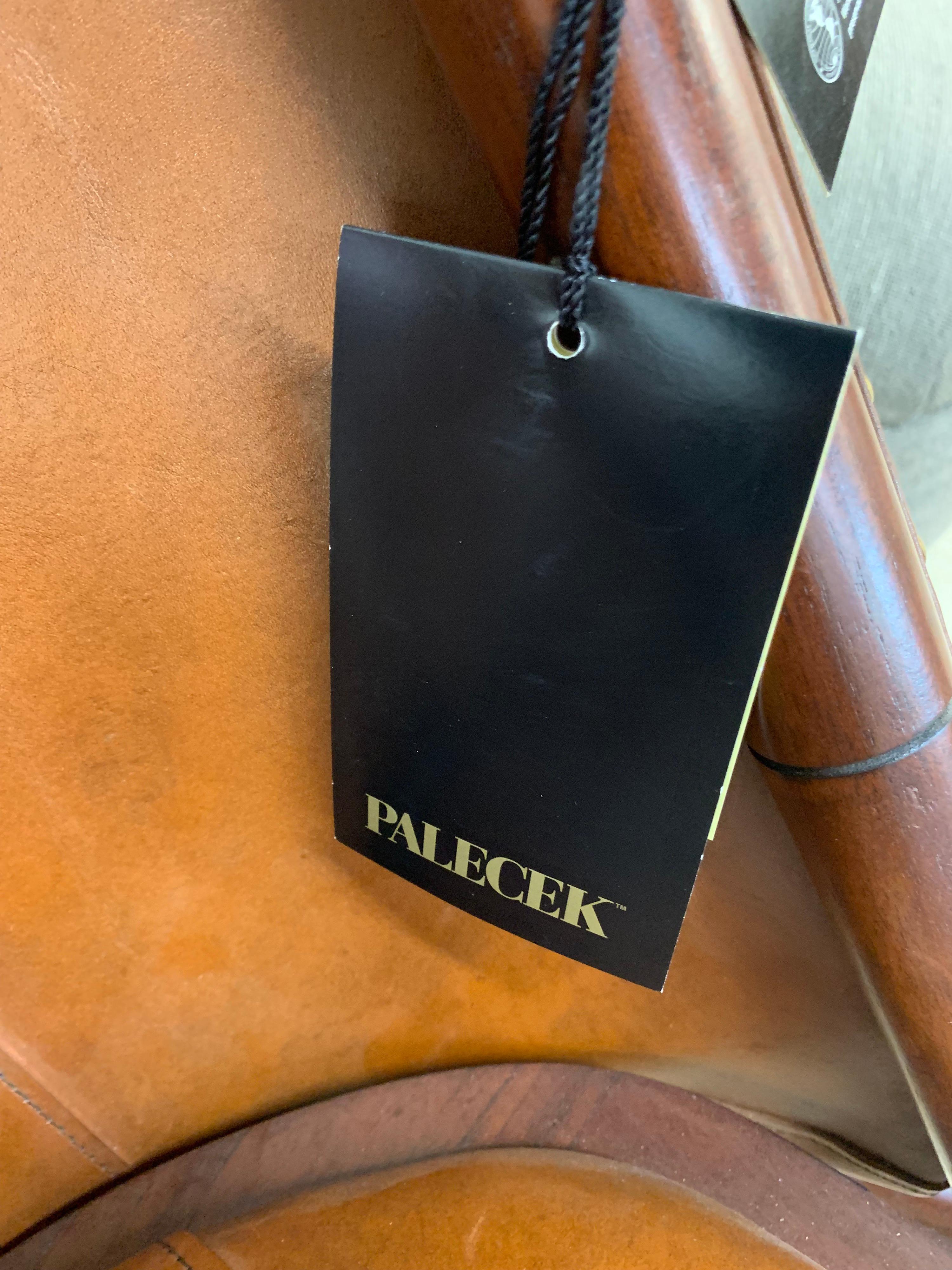 Pair of Brown Leather Campaign Folding Chairs by Palecek 1