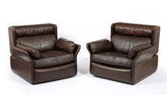 Paire de fauteuils en cuir Brown De Sede, Suisse, années 1970