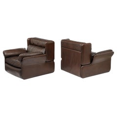 Paire de fauteuils en cuir Brown De Sede, Suisse, années 1970