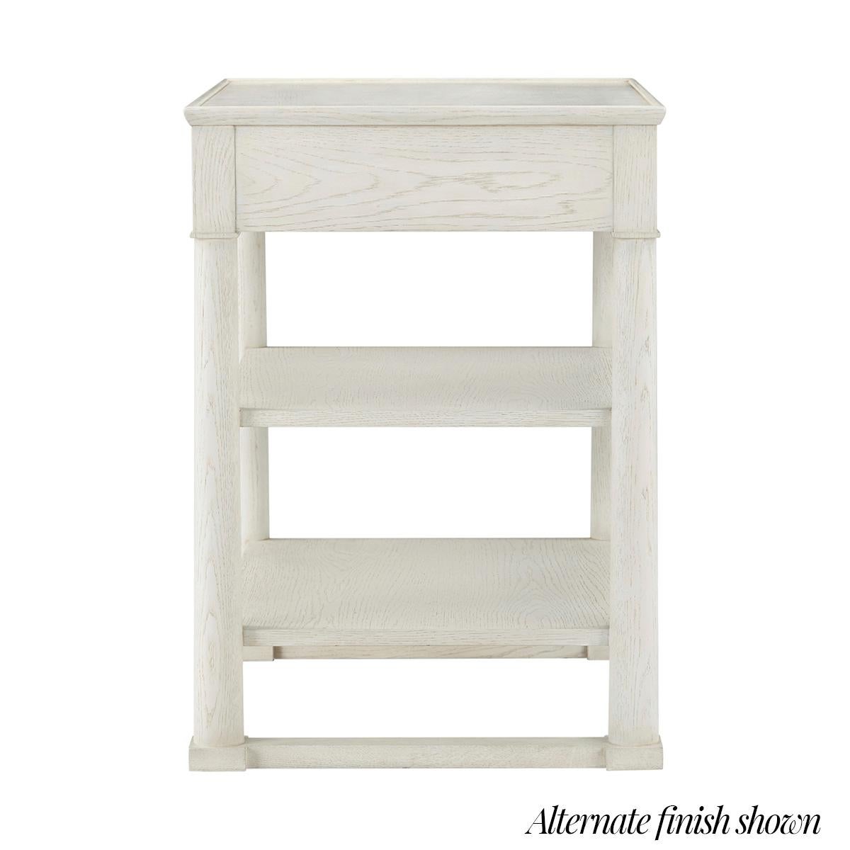 Wood Pair of Brown Oak Empire Nightstands For Sale