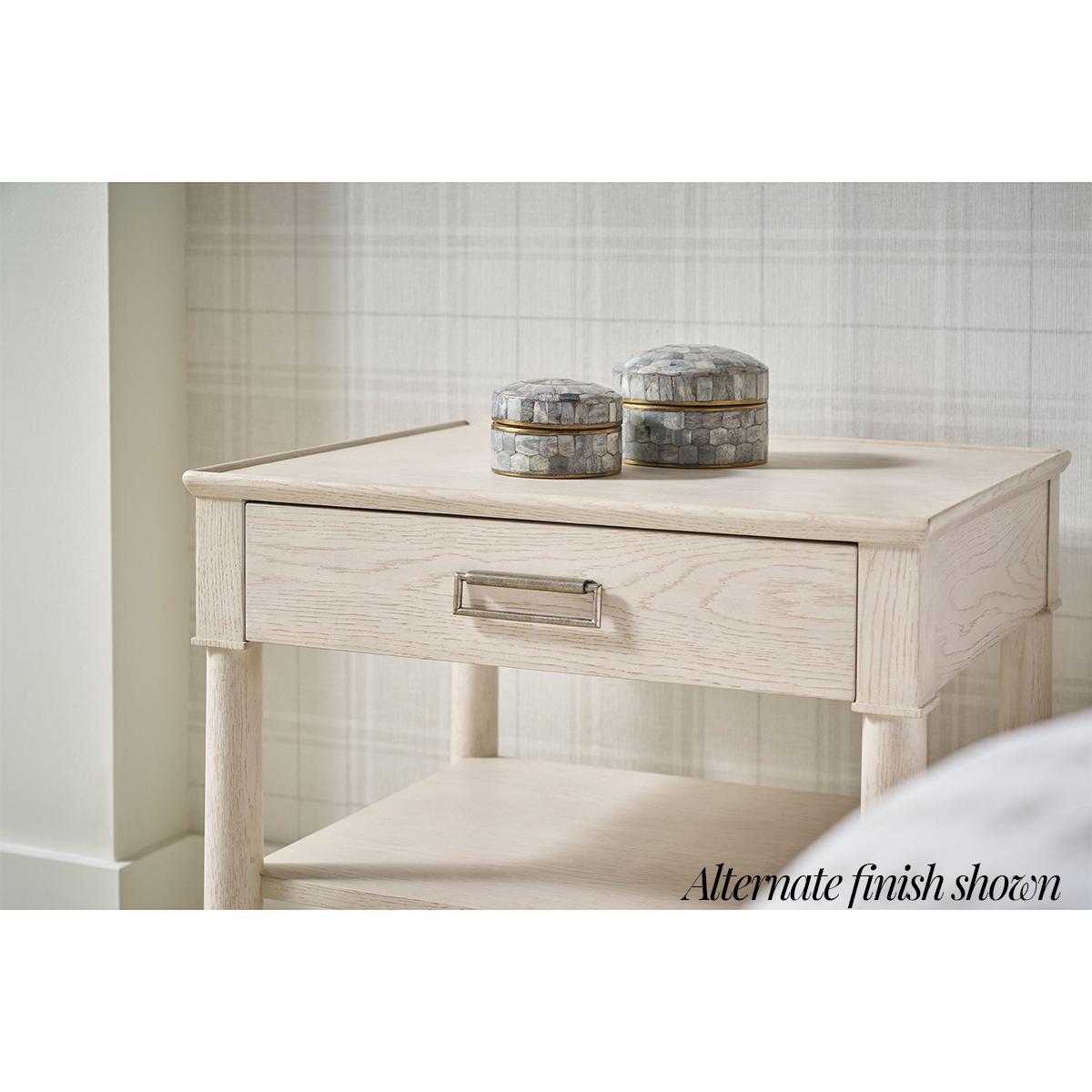 Pair of Brown Oak Empire Nightstands For Sale 2
