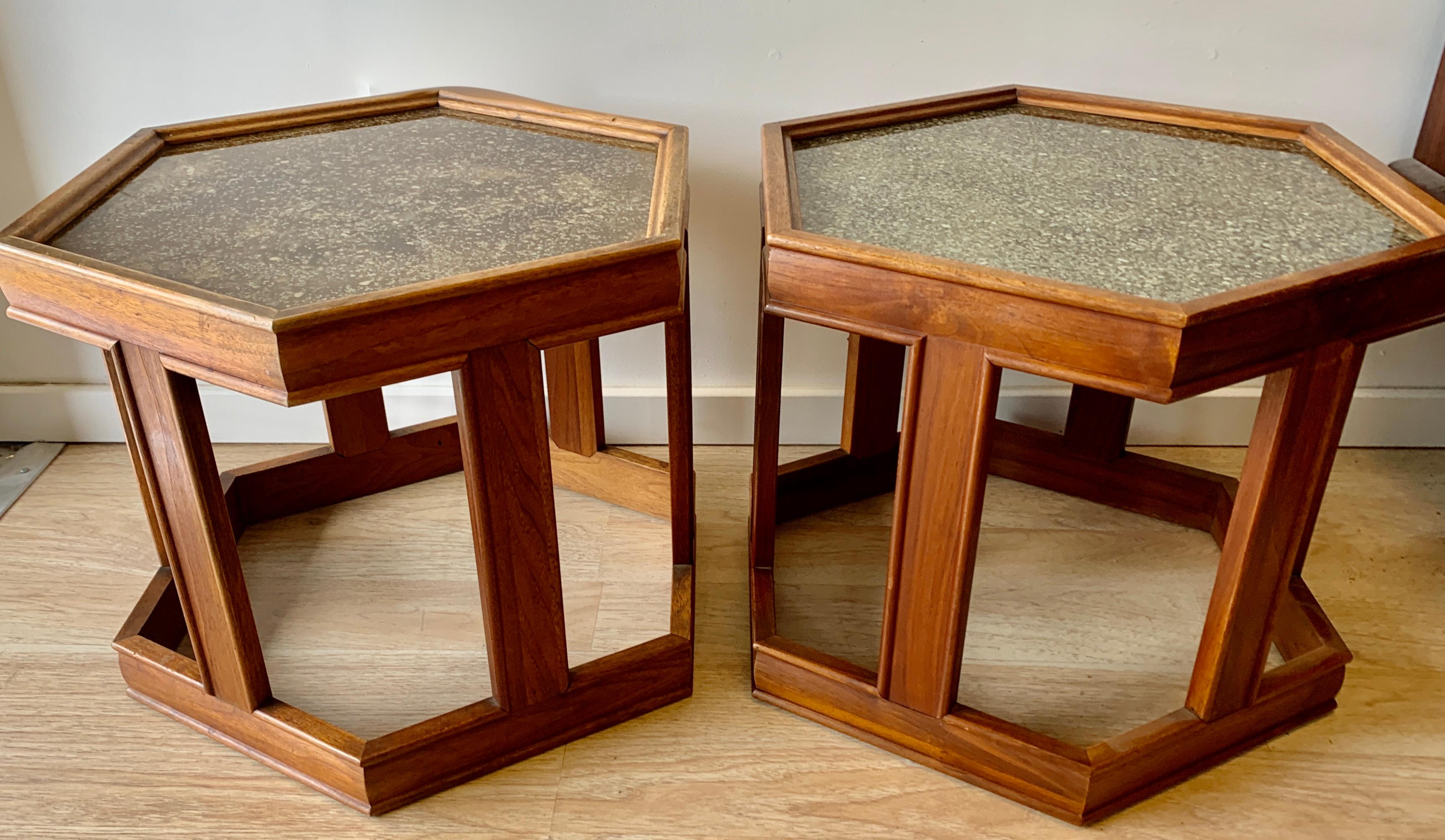20th Century Pair of Brown Saltman Tables by John Keal