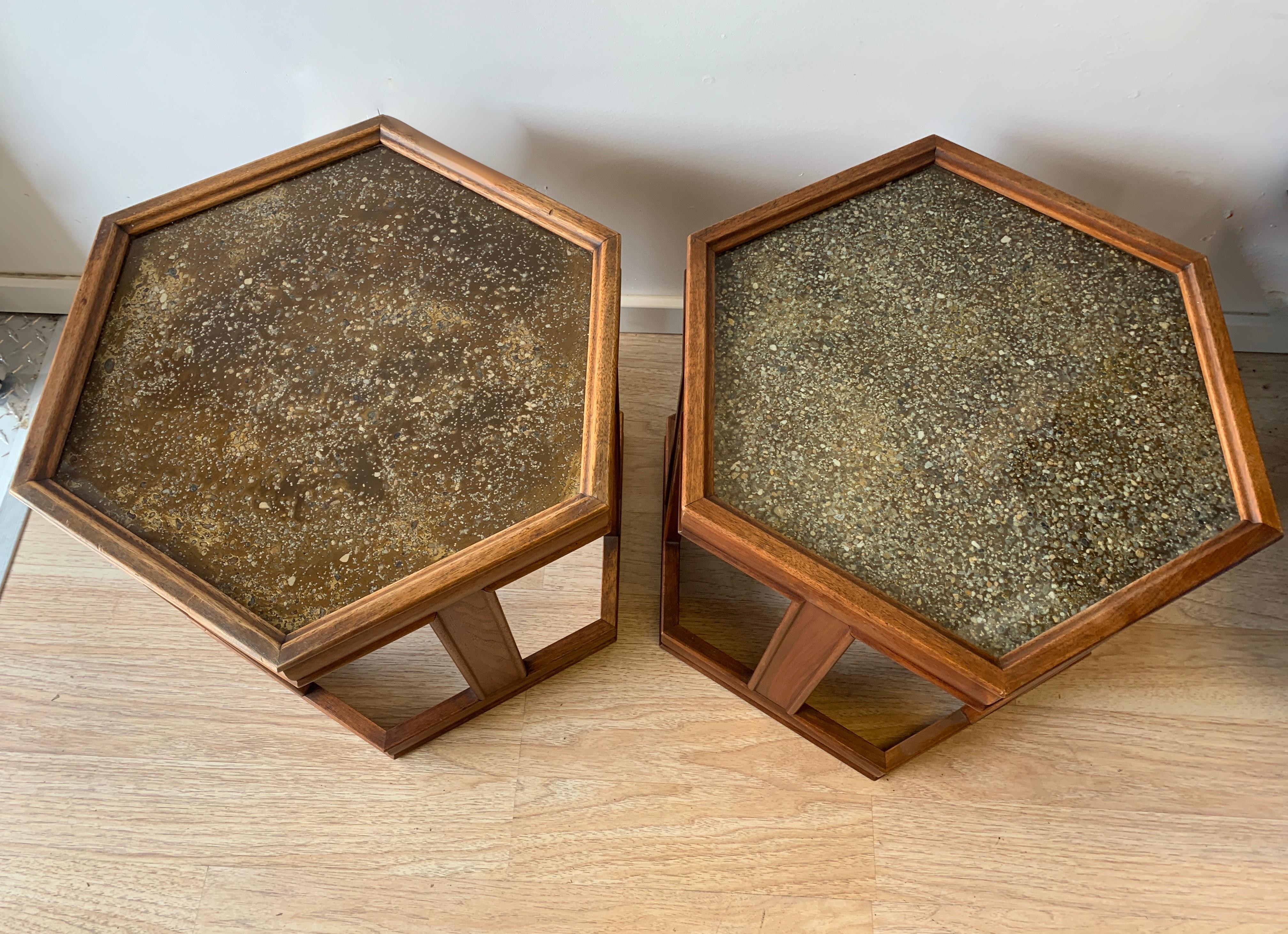 Pair of Brown Saltman Tables by John Keal 1