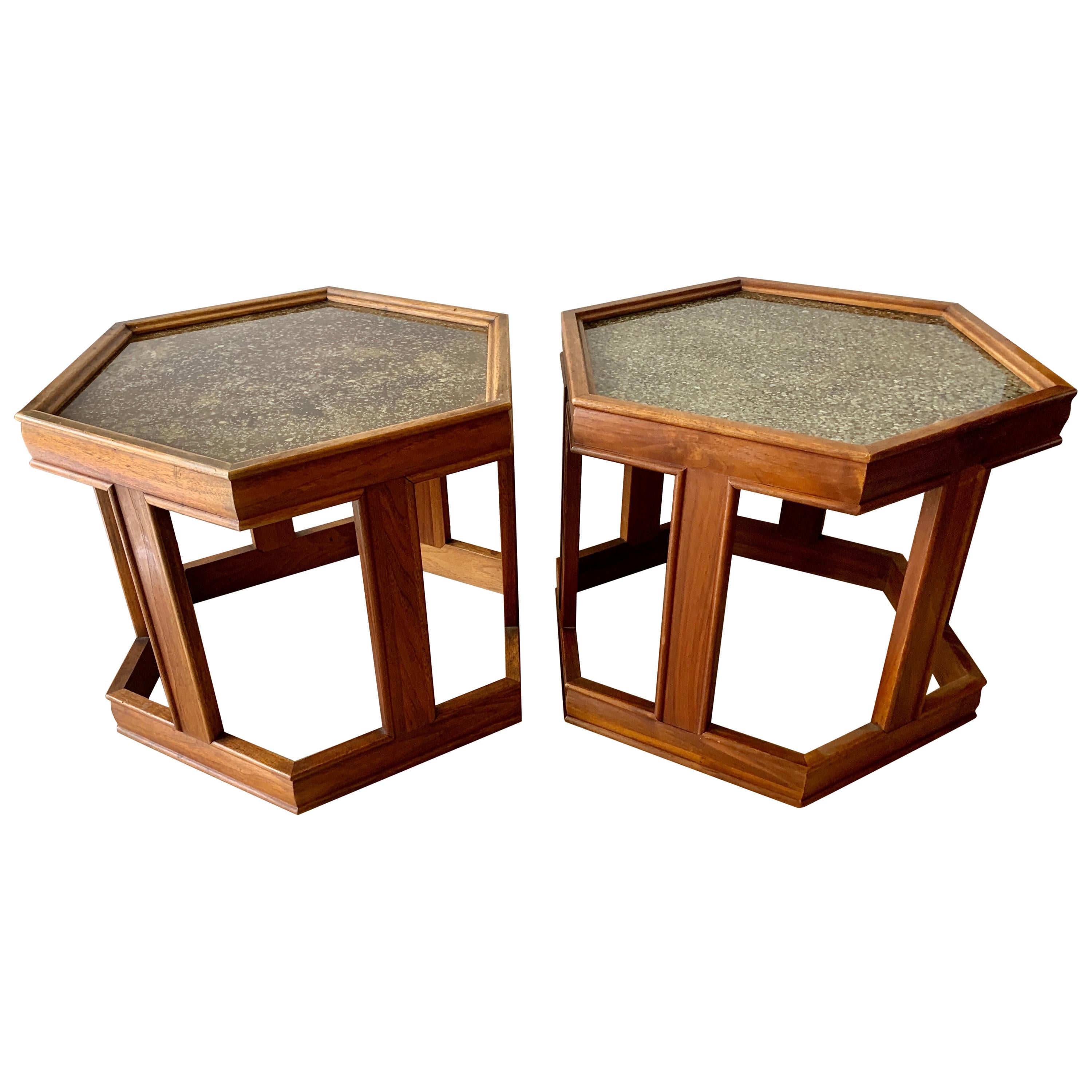 Pair of Brown Saltman Tables by John Keal