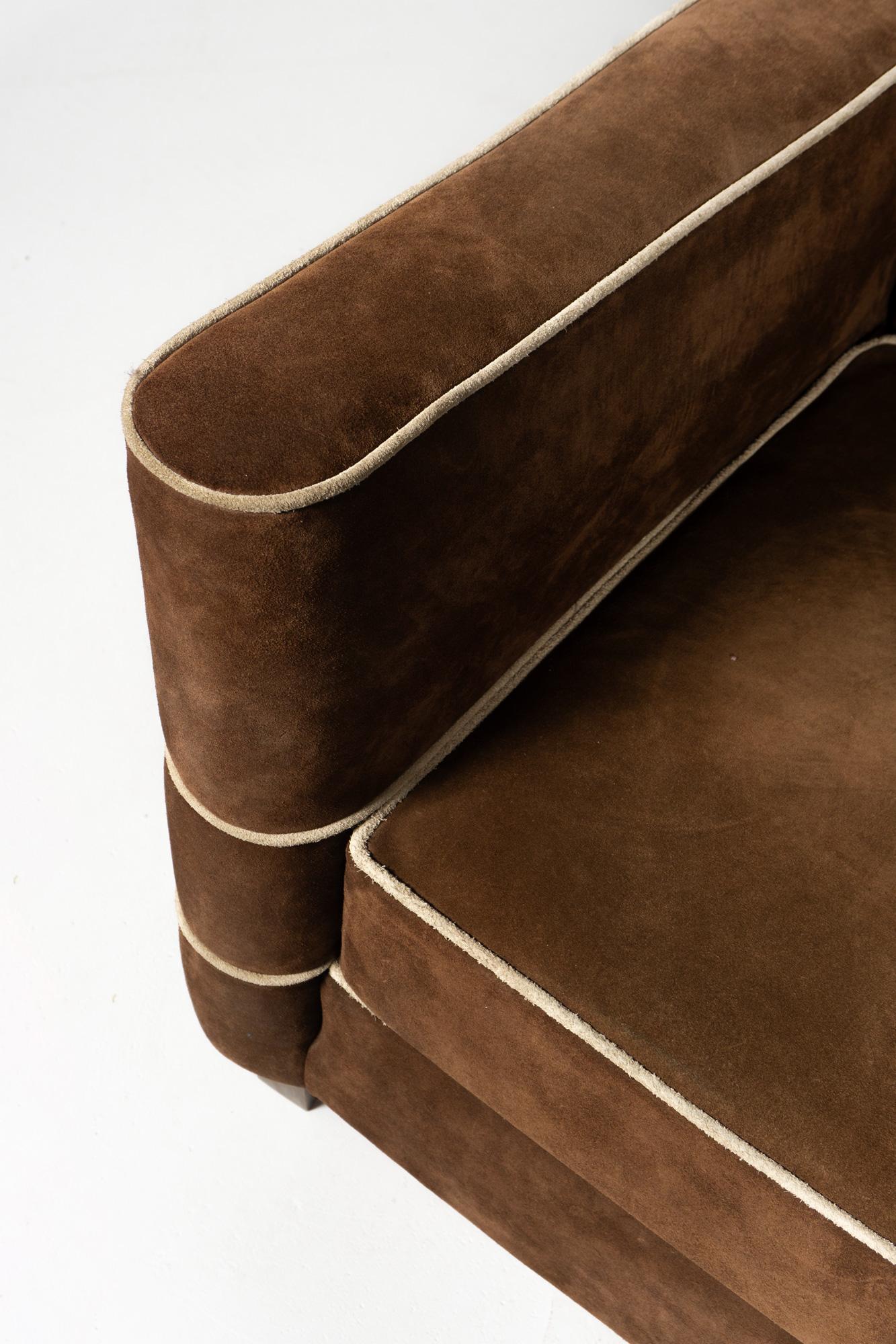 Paire de fauteuils en daim Brown, Guglielmo Ulrich, 1936 en vente 9