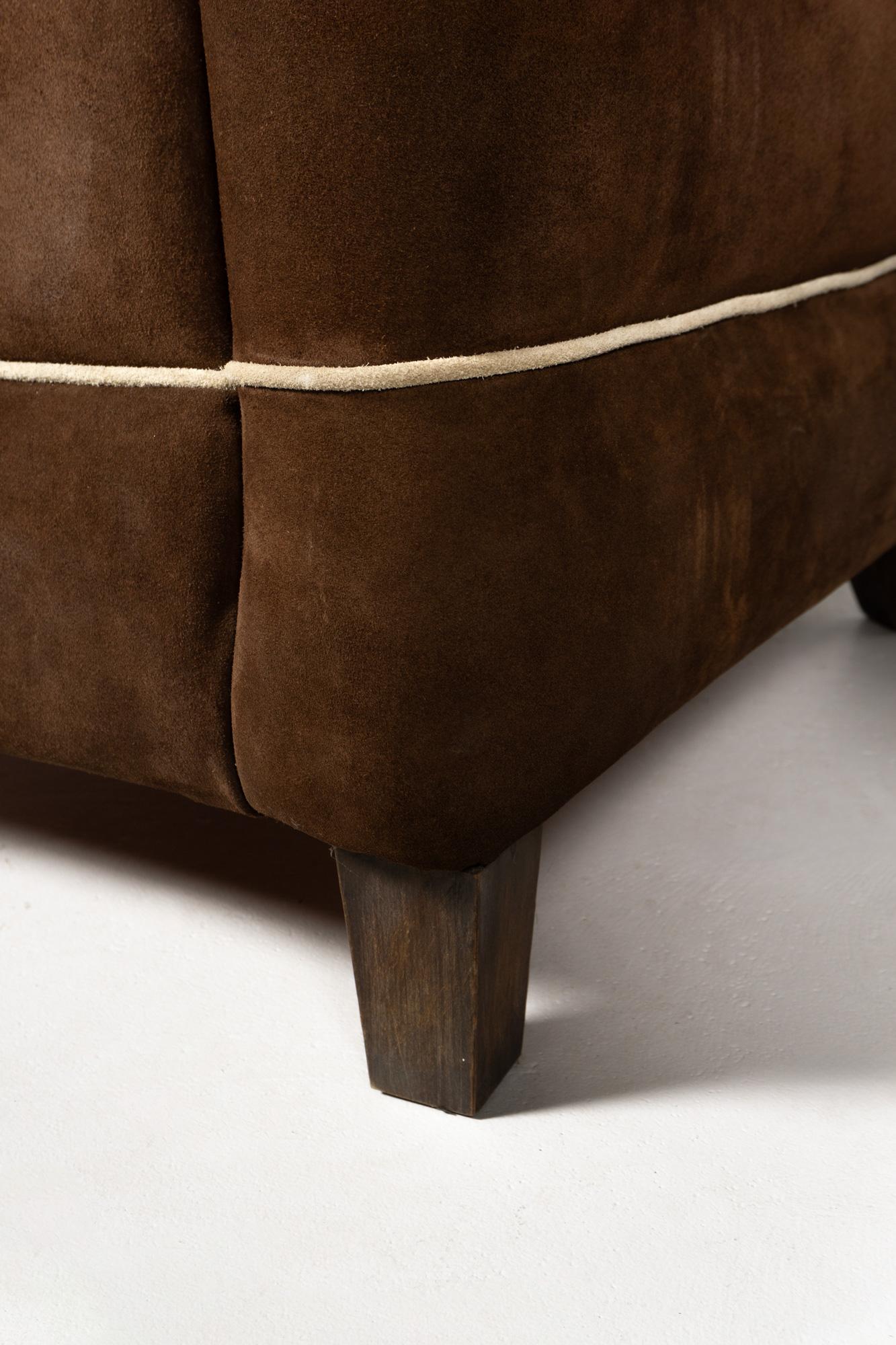 Paire de fauteuils en daim Brown, Guglielmo Ulrich, 1936 en vente 10