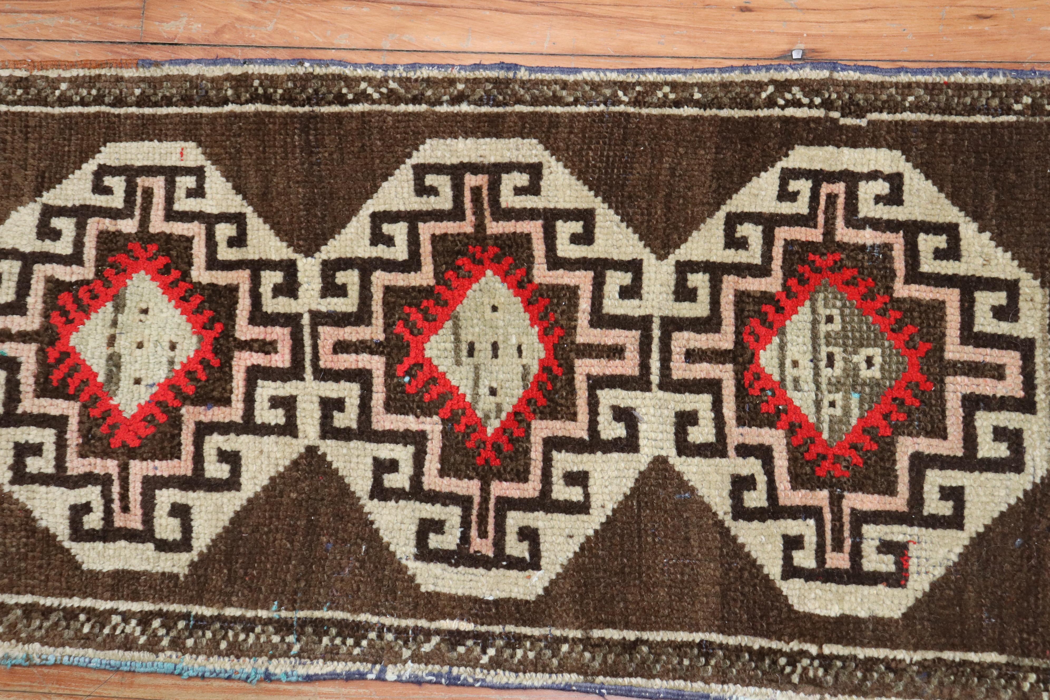 Pair of Brown Turkish Anatolian Rugs For Sale 4