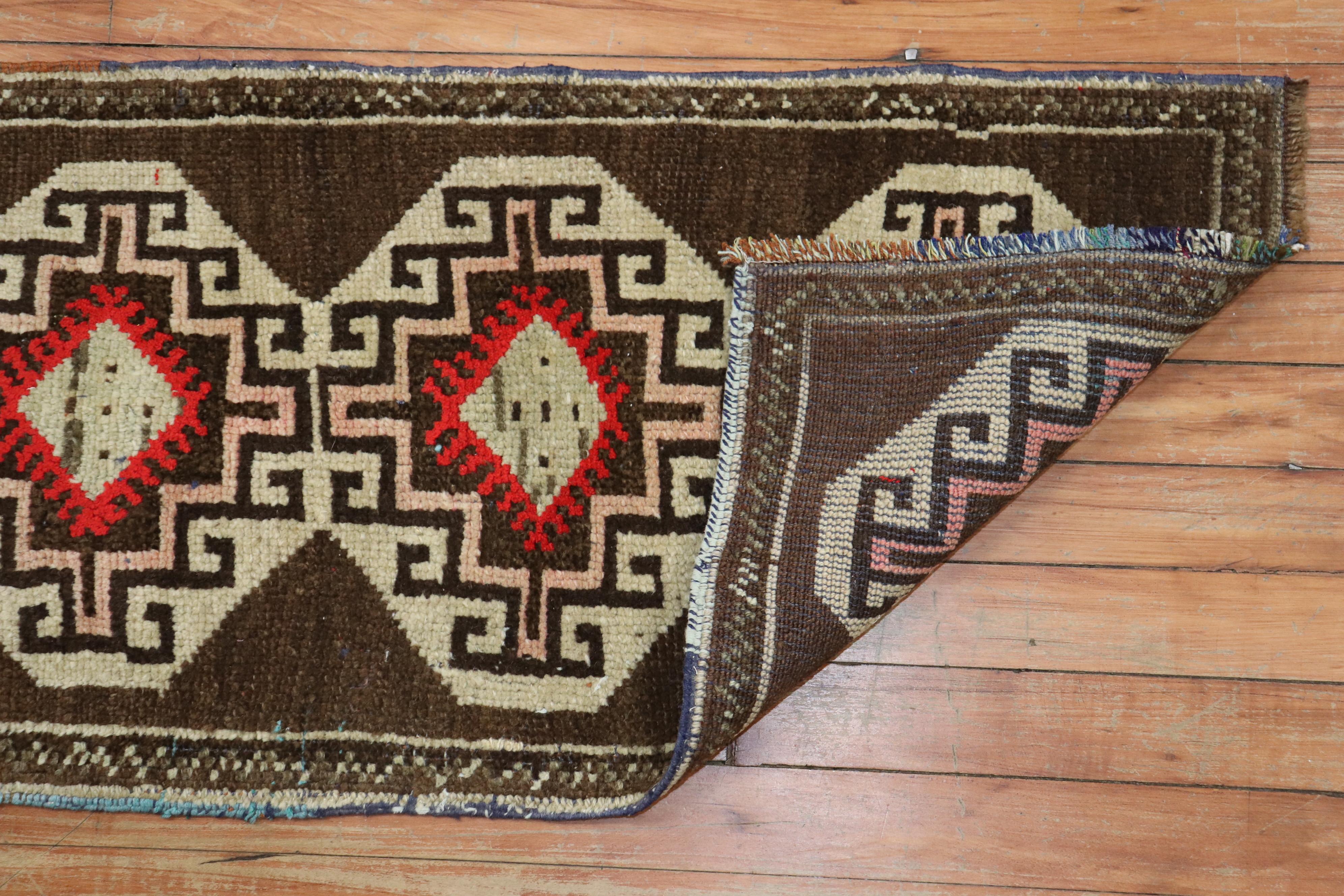 Pair of Brown Turkish Anatolian Rugs For Sale 5