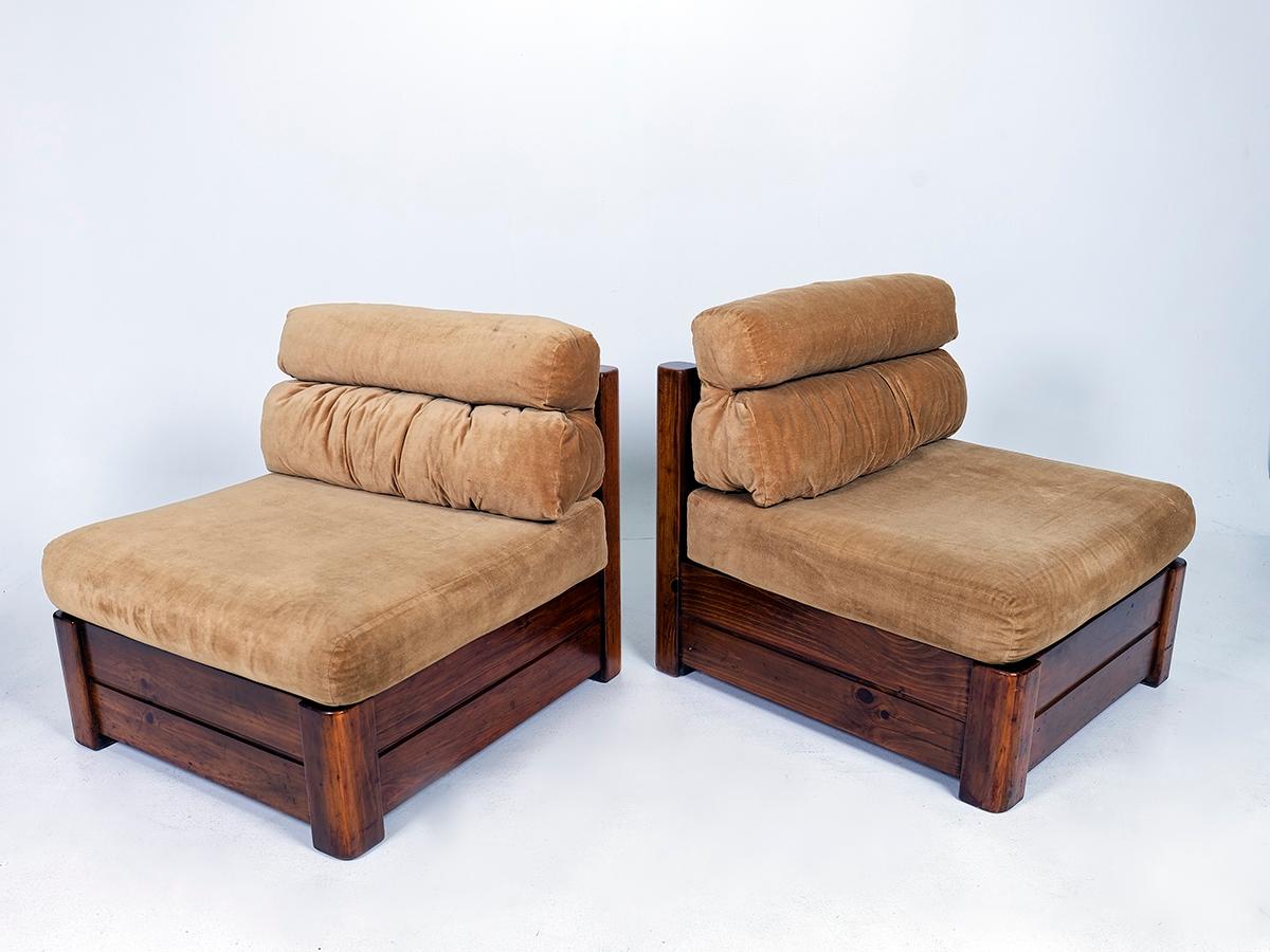 American Pair of Broyhill Lenoir Lounge Chairs, Sofa, Mid Century Modern