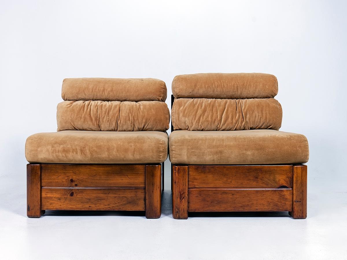 Late 20th Century Pair of Broyhill Lenoir Lounge Chairs, Sofa, Mid Century Modern