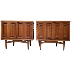 Vintage Pair of Broyhill "Sculptra" Night Stands