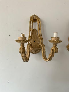 Pair of Bruce Eicher Beige Paint and Gilt Iron Sconces