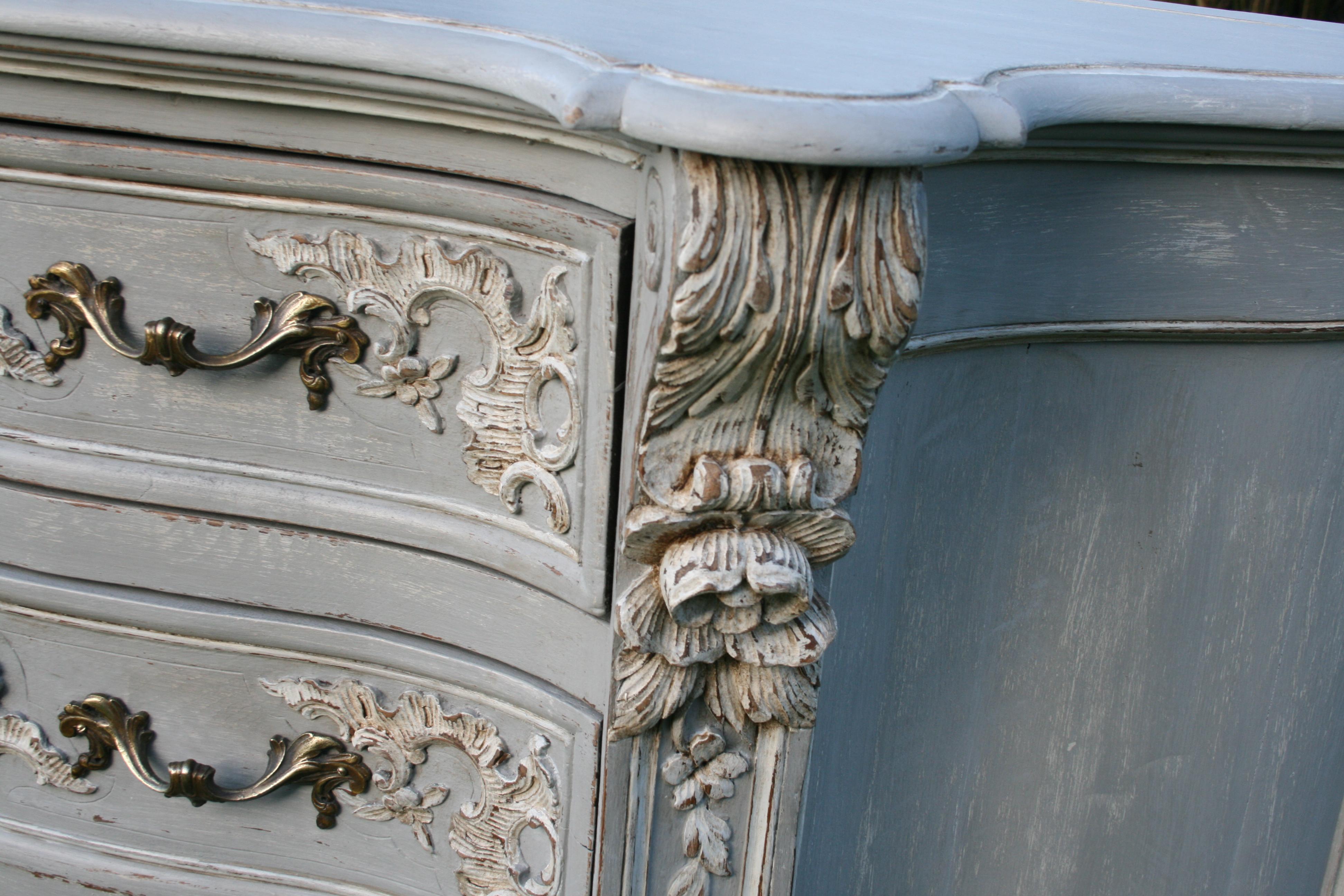 Oak Pair of Bruges Painted Commodes For Sale