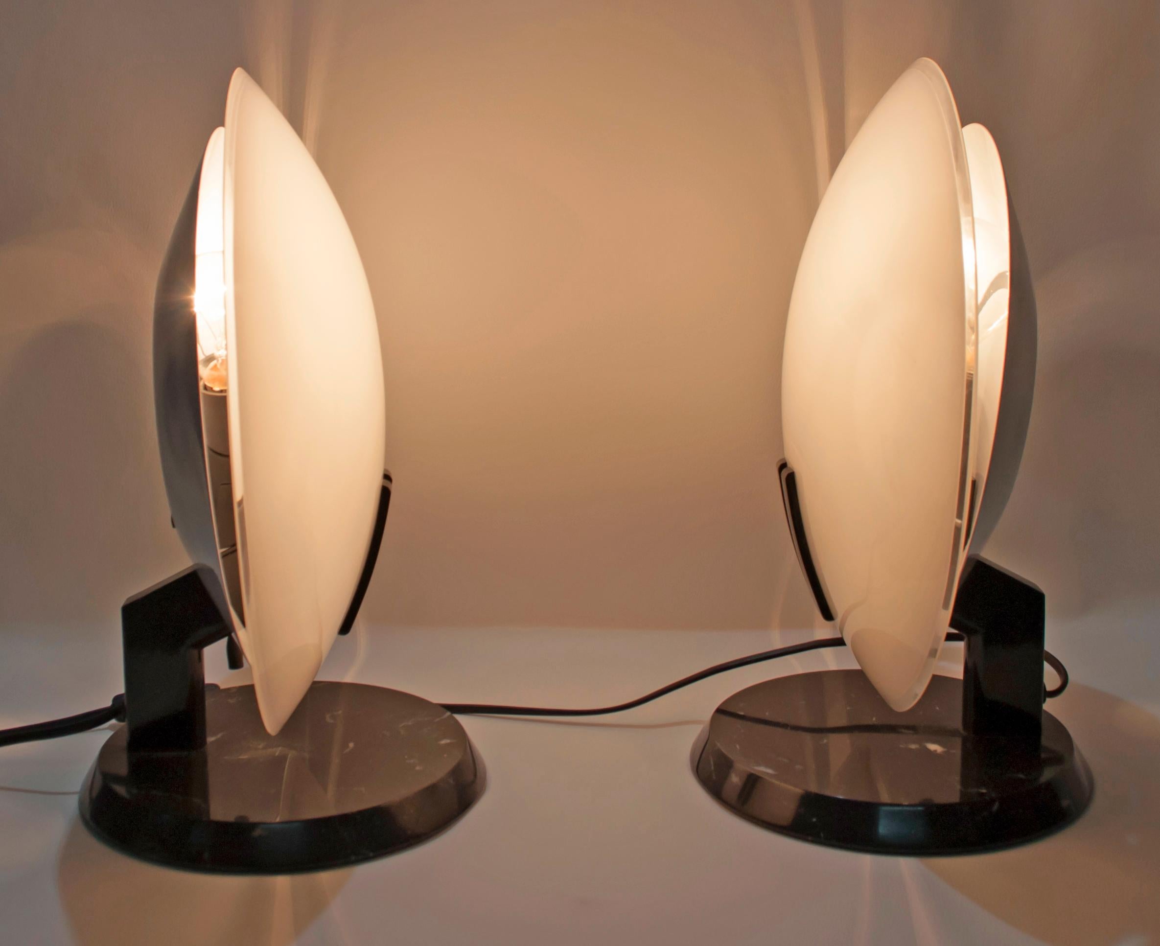 Modern Pair of Bruno Gecchelin Italian Table Lamps 