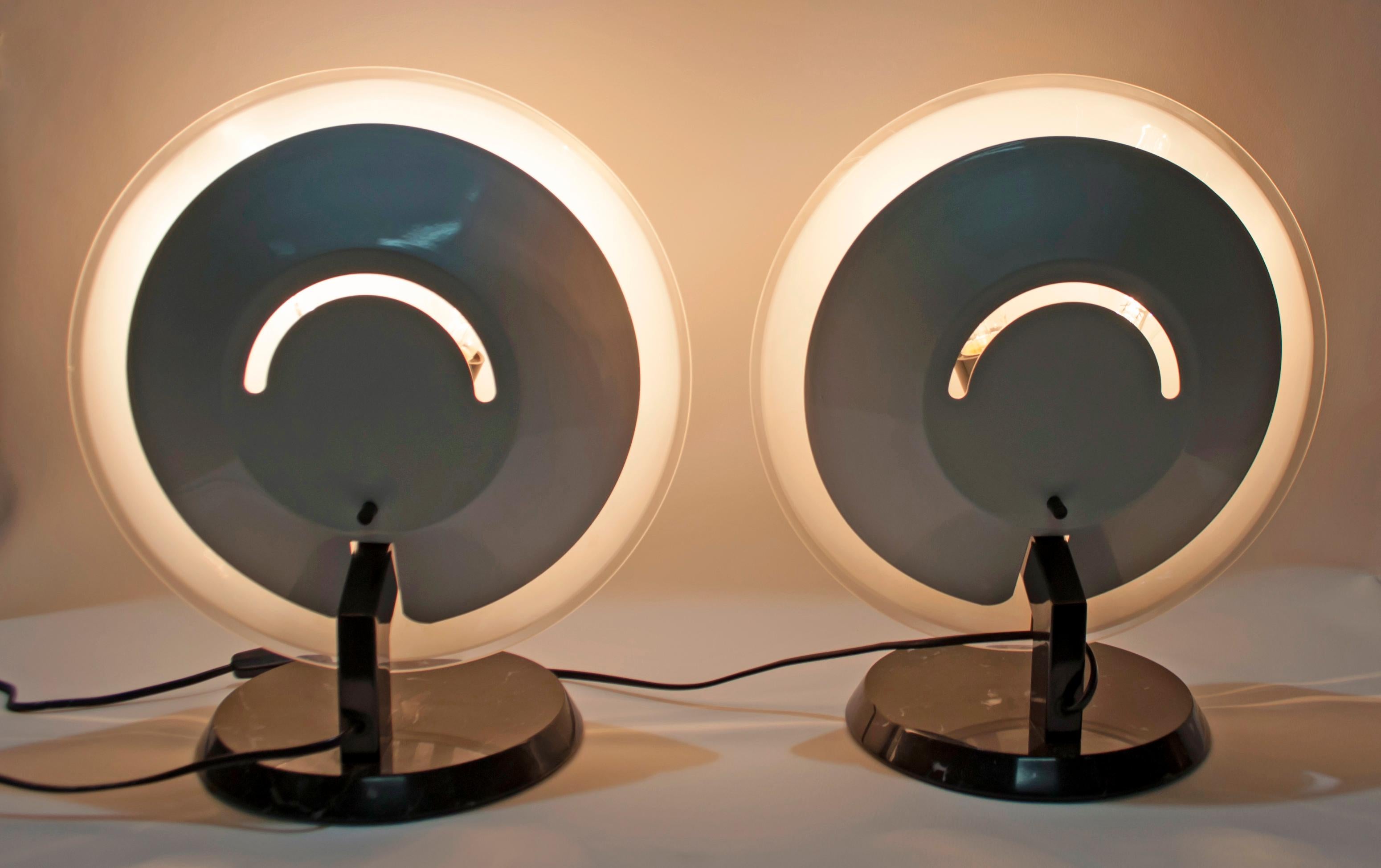 Pair of Bruno Gecchelin Italian Table Lamps 