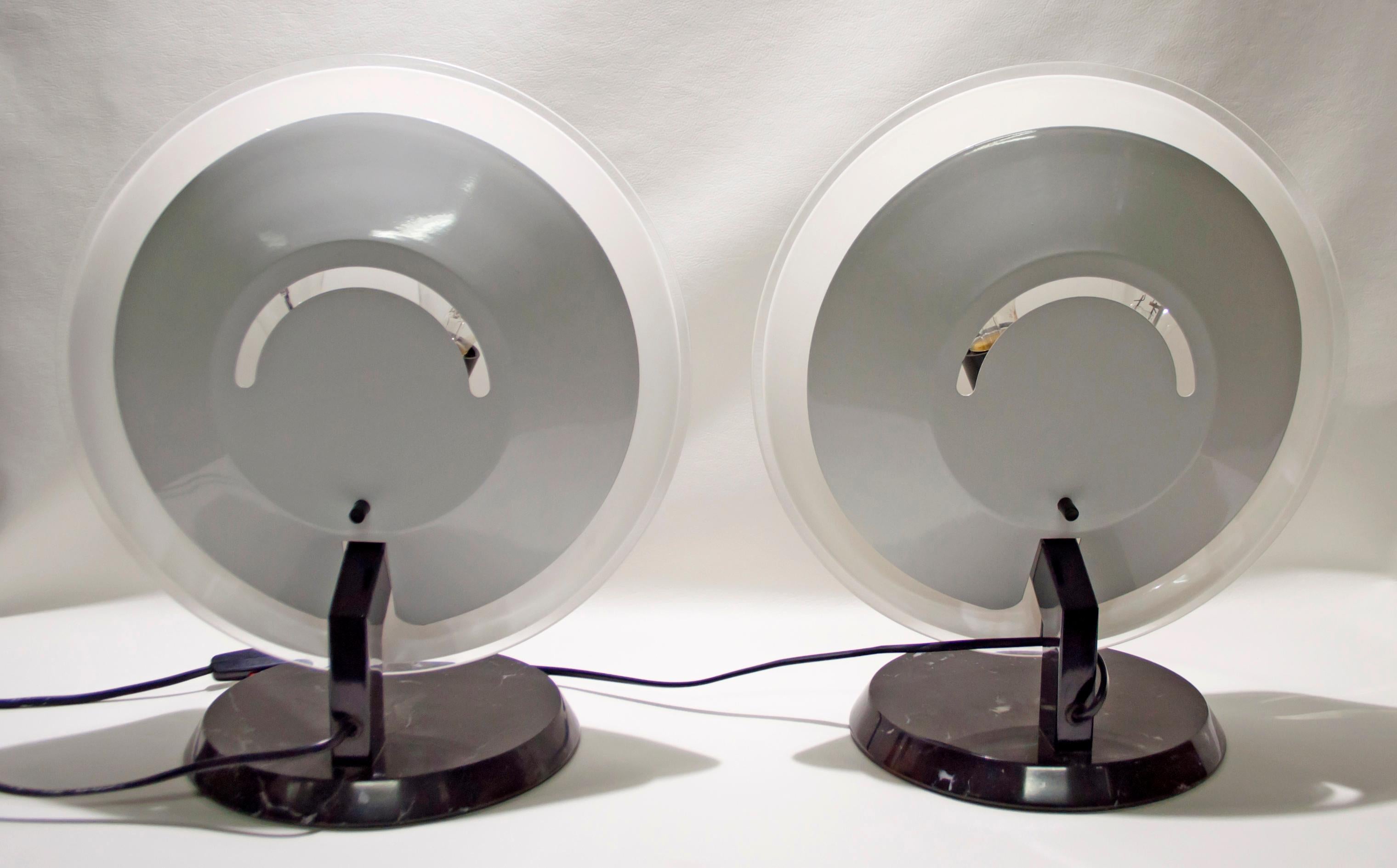 Late 20th Century Pair of Bruno Gecchelin Italian Table Lamps 