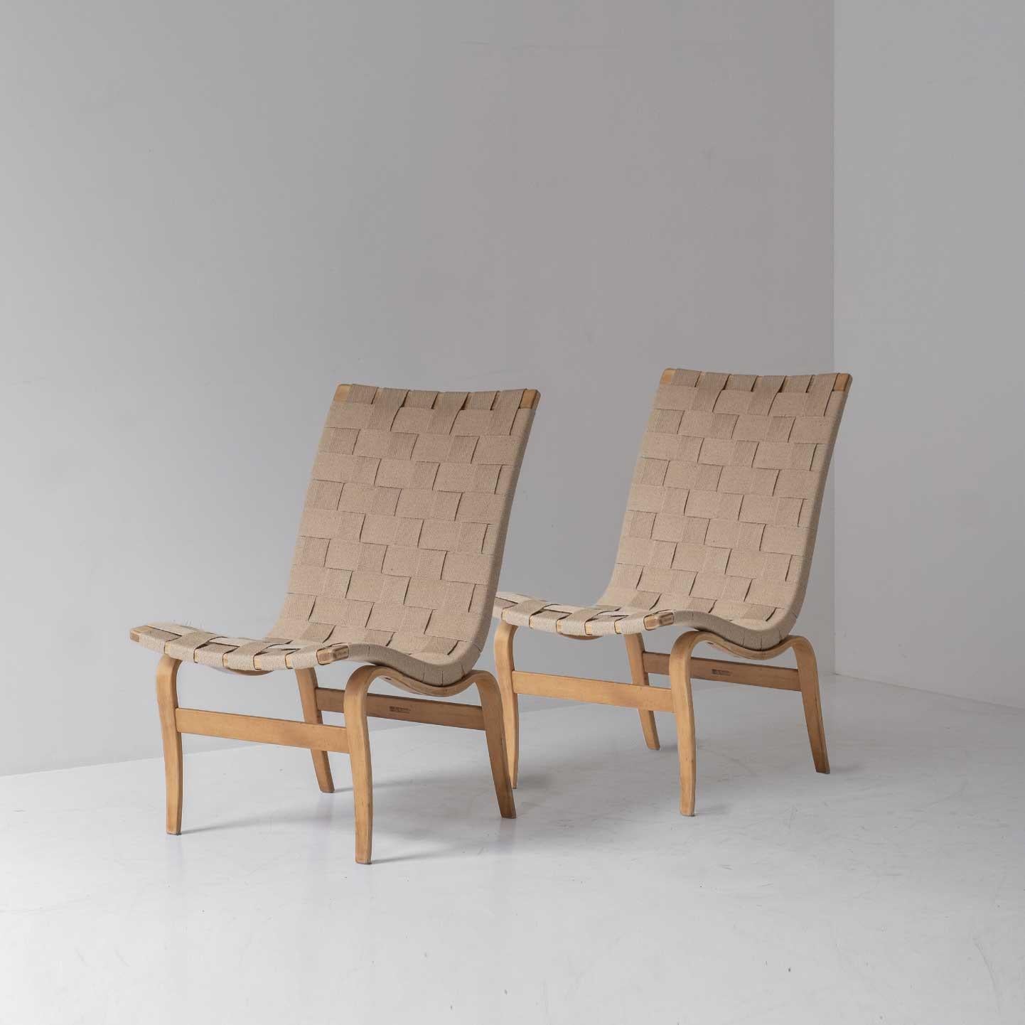 Pair of Bruno Mathsson armchairs model 