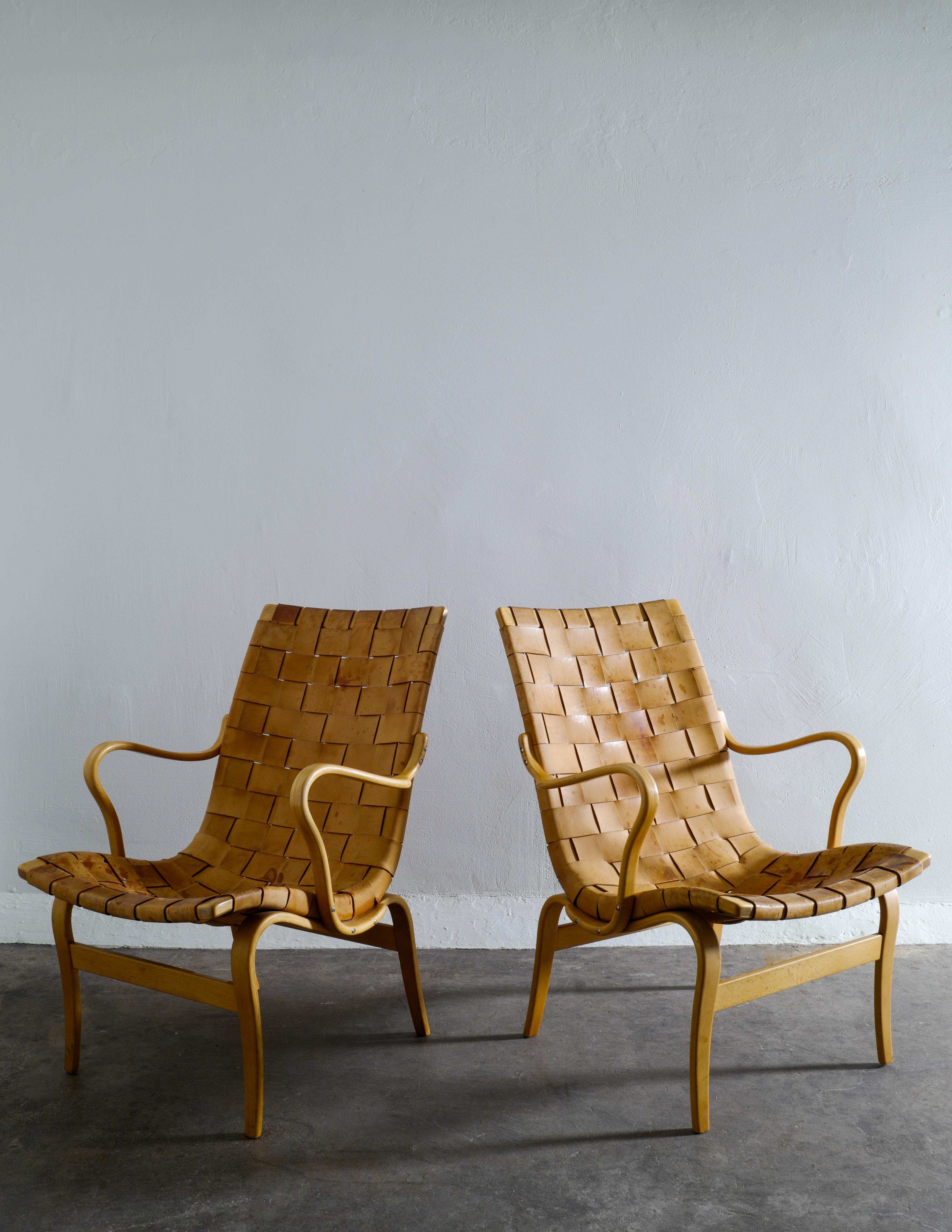 Scandinavian Modern Pair of Bruno Mathsson 