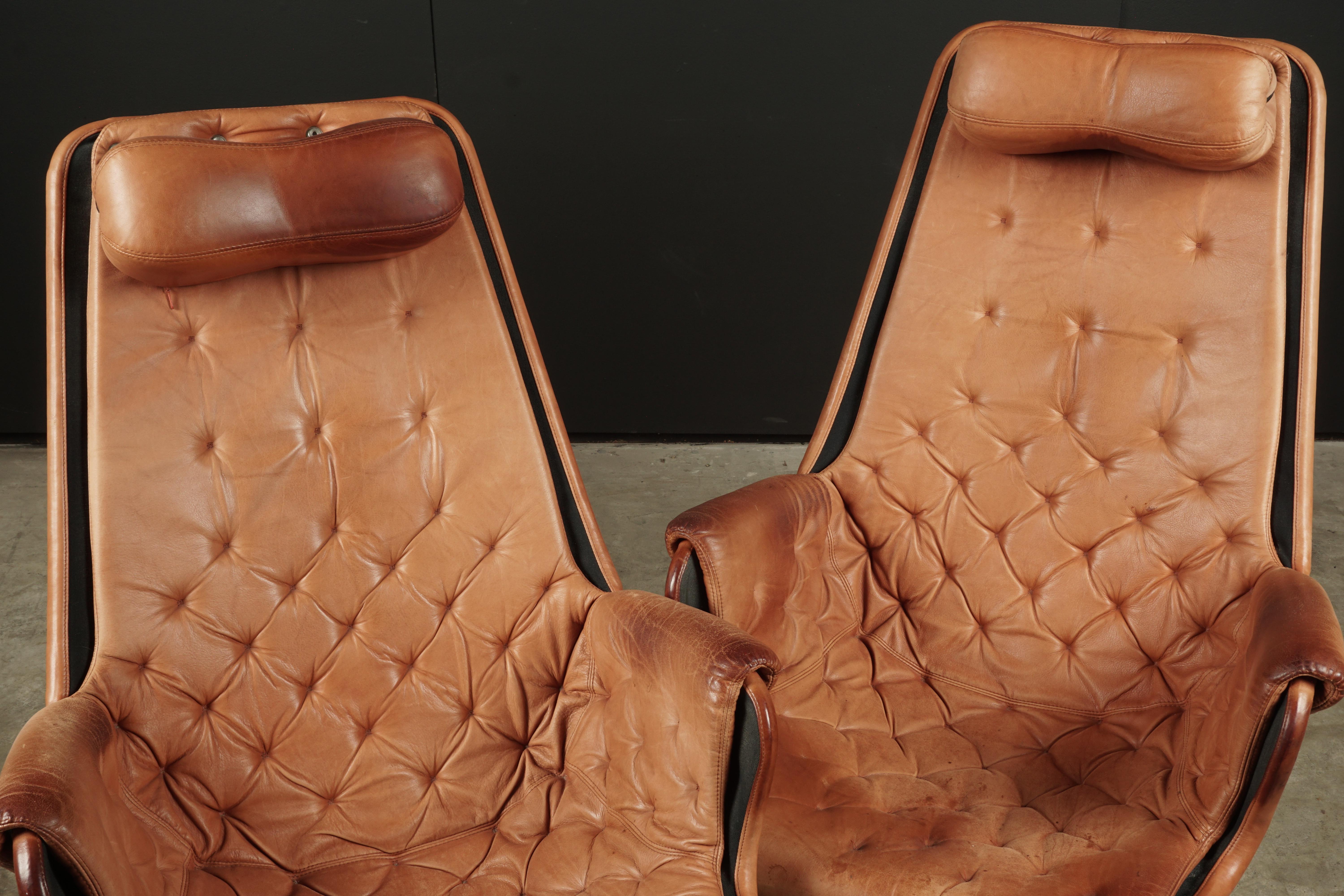Vintage Pair of Bruno Mathsson Jetson Lounge Chairs, from Sweden, circa 1980 1