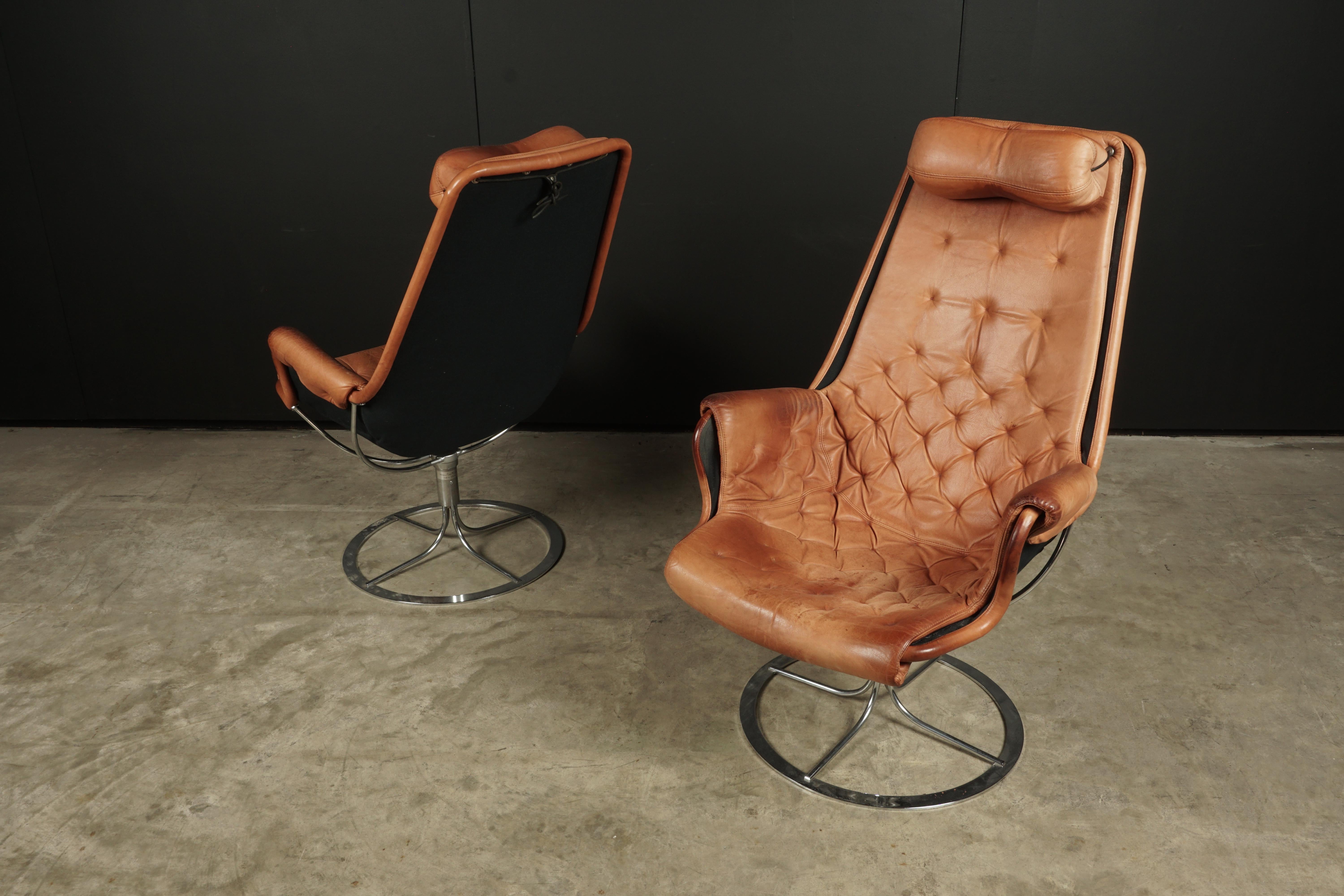 Vintage Pair of Bruno Mathsson Jetson Lounge Chairs, from Sweden, circa 1980 2