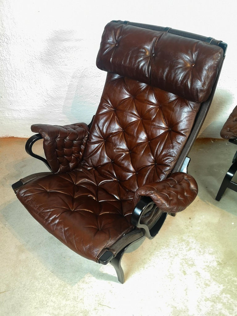 Pair of Bruno Mathsson Lounge Chair Pernilla 69 for DUX ...