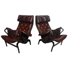 Pair of Bruno Mathsson Lounge Chair Pernilla 69 for DUX, Sweden