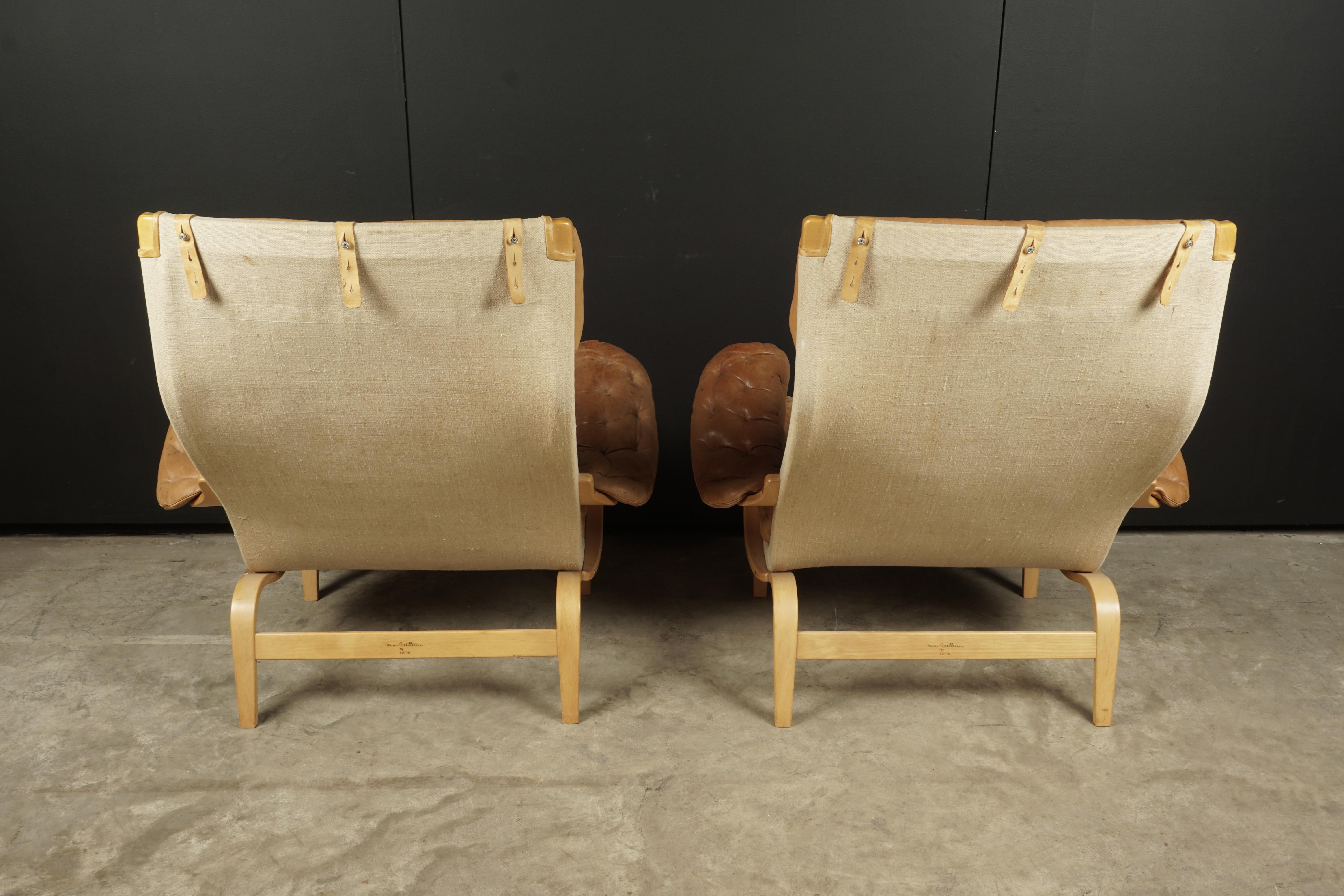 Pair of Bruno Mathsson Pernilla Lounge Chairs, Sweden, 1980s 1