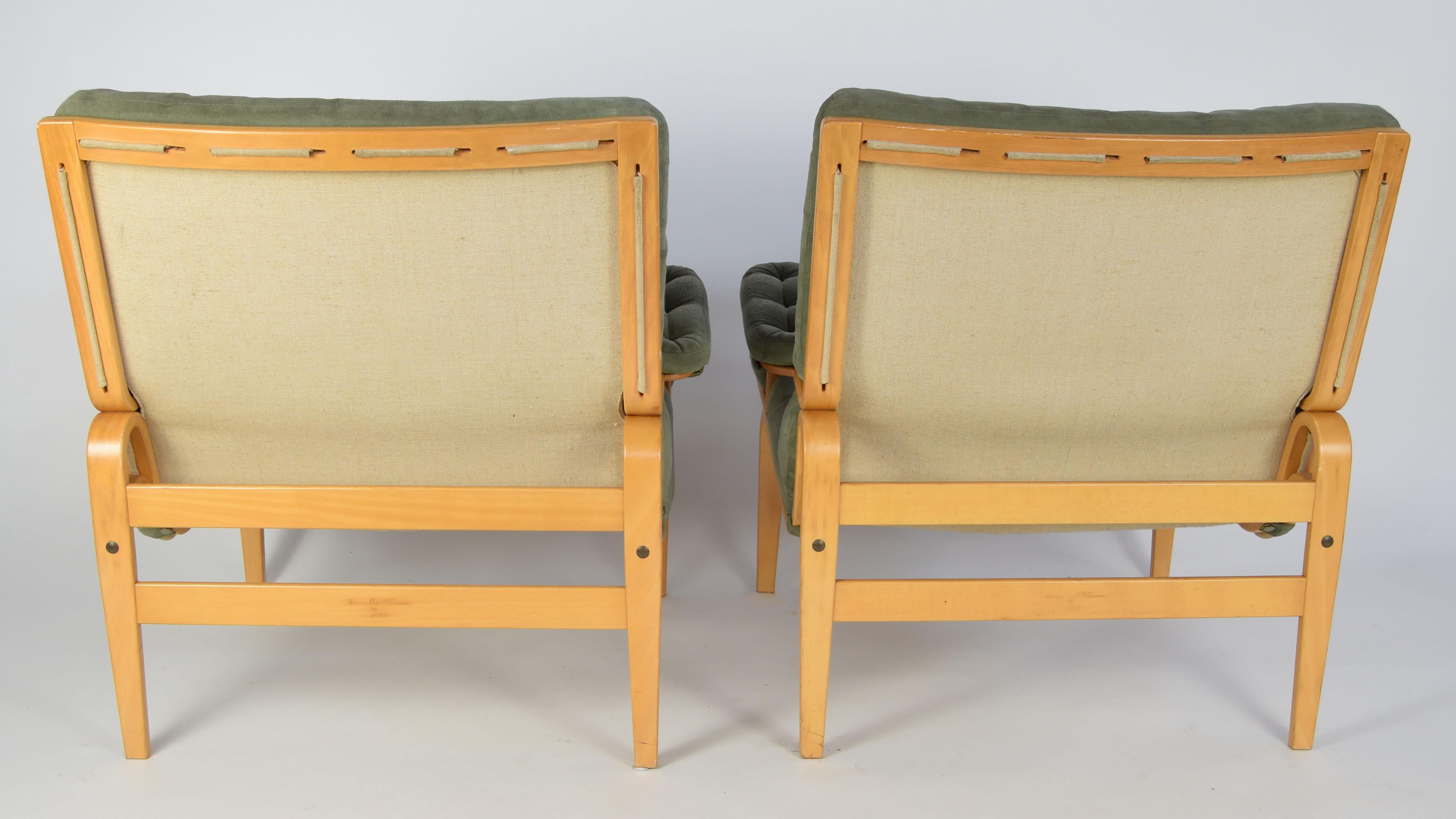 Swedish Pair of Bruno Mathssons Ingrid Lounge chairs, Sweden, 1970s For Sale