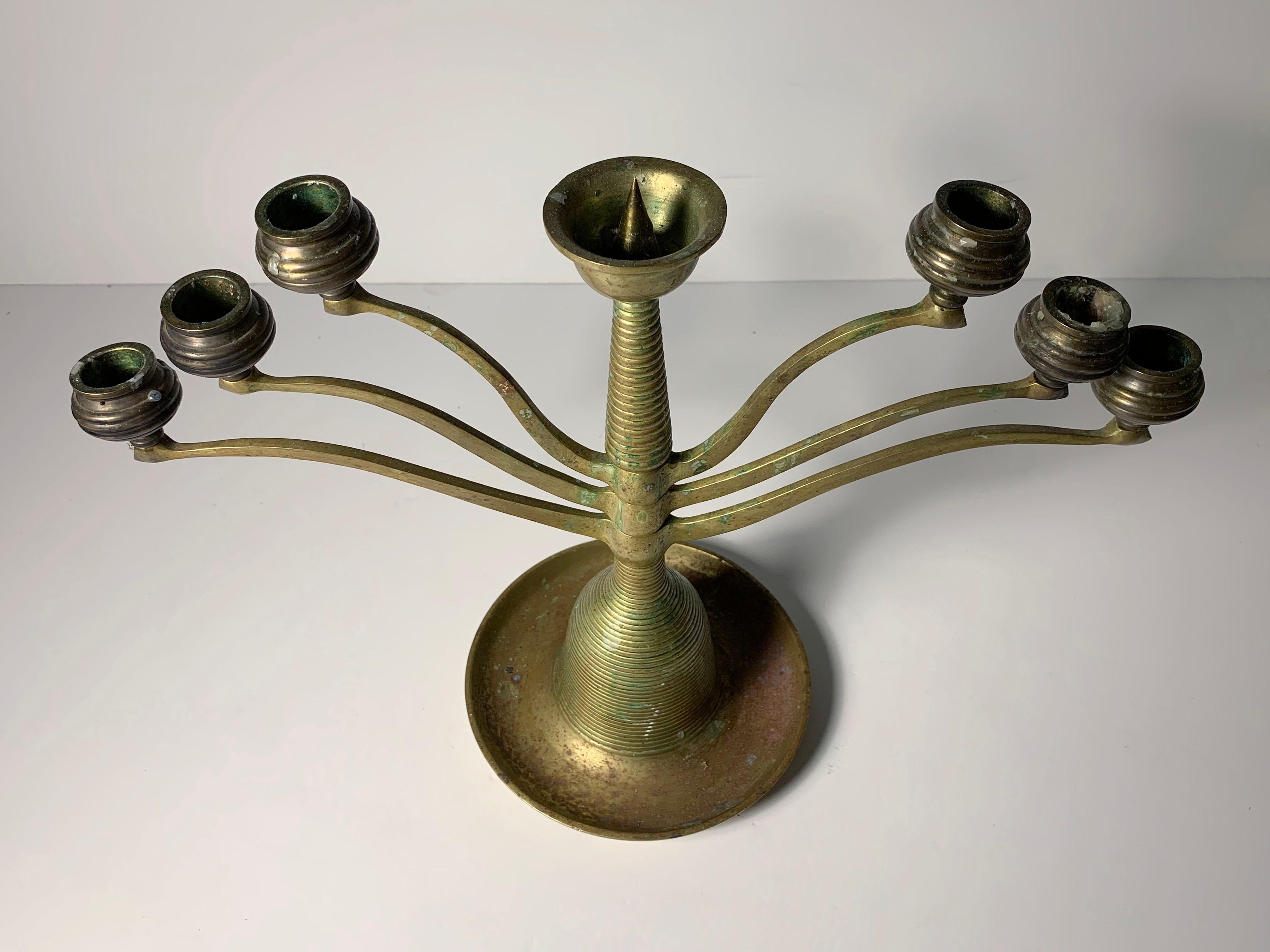 Pair of Bruno Paul Bronze Articulating Candelabras  In Good Condition For Sale In Chicago, IL