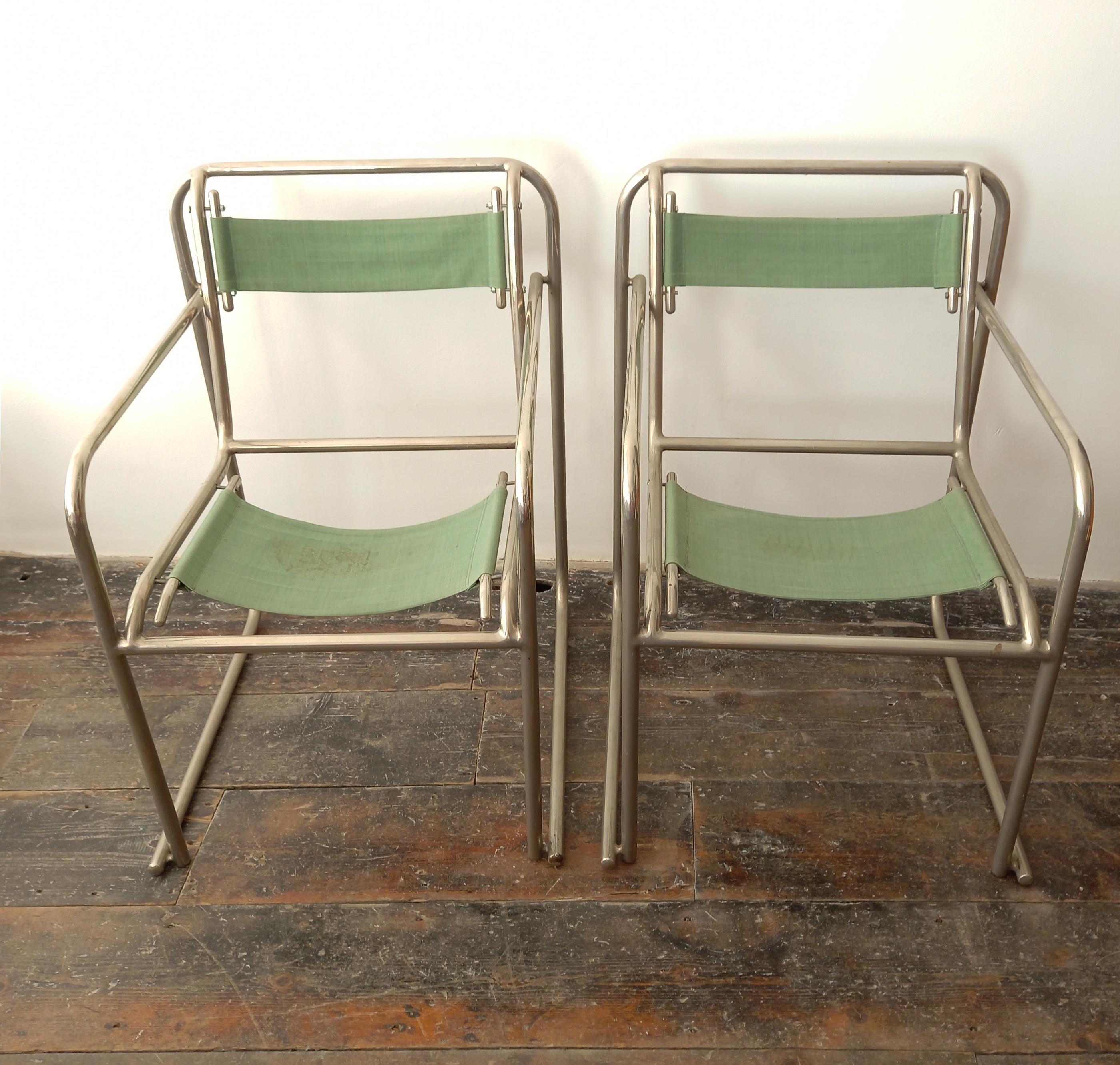 Aluminum Pair of Bruno Pollak Bauhaus RP-7 Chairs for PEL Oldbury, 1932