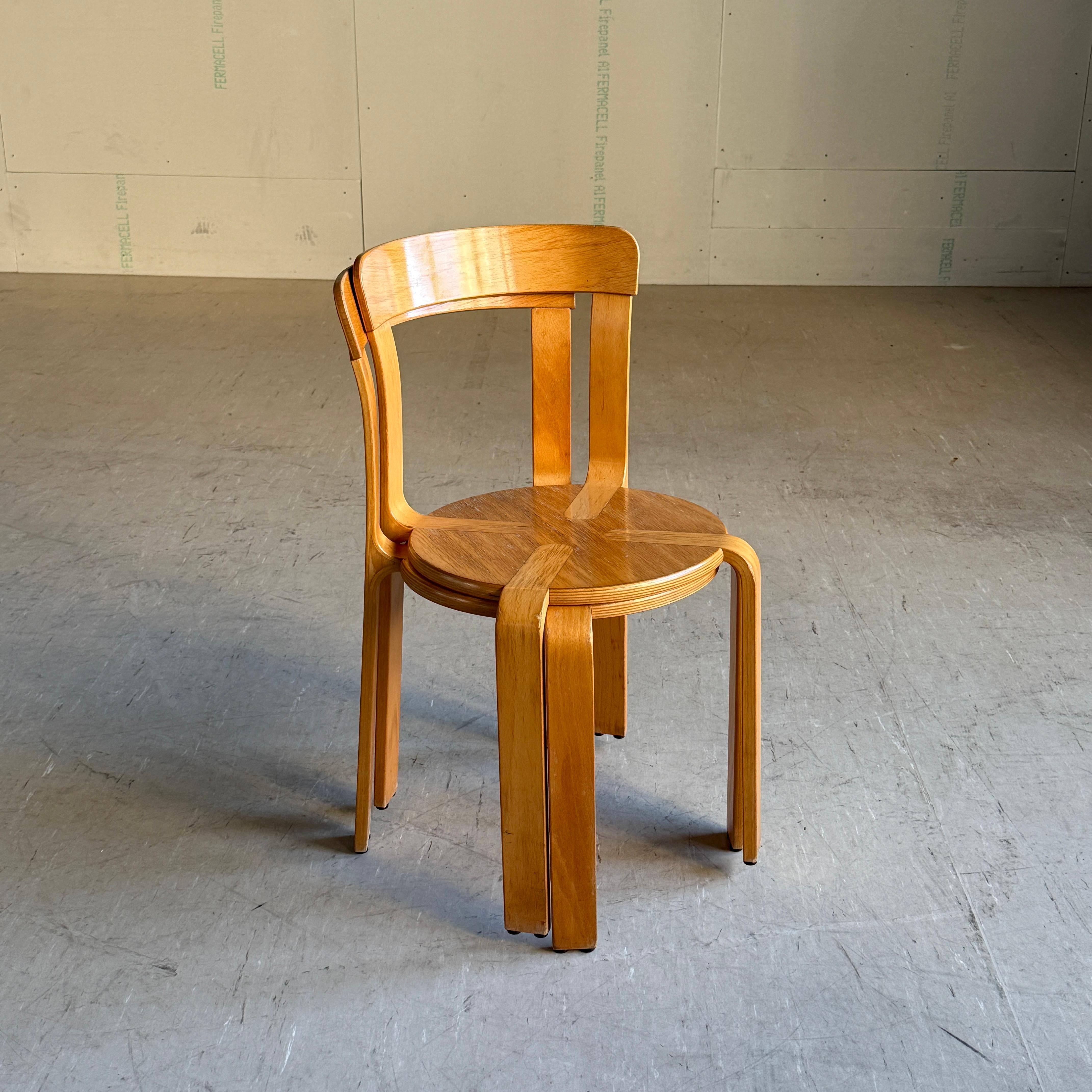 Coppia di sedie da pranzo impilabili Bruno Rey per Dietiker, Svizzera, 1971 in vendita 9
