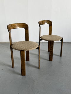 Pair of Bruno Rey Stackable Mid-Century Modern Dining Chairs for Kusch & Co, 90s