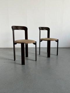 Pair of Bruno Rey Stackable Mid-Century Modern Dining Chairs for Kusch & Co, 90s