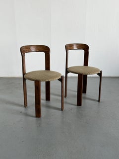 Pair of Bruno Rey Stackable Mid-Century Modern Dining Chairs for Kusch & Co, 90s