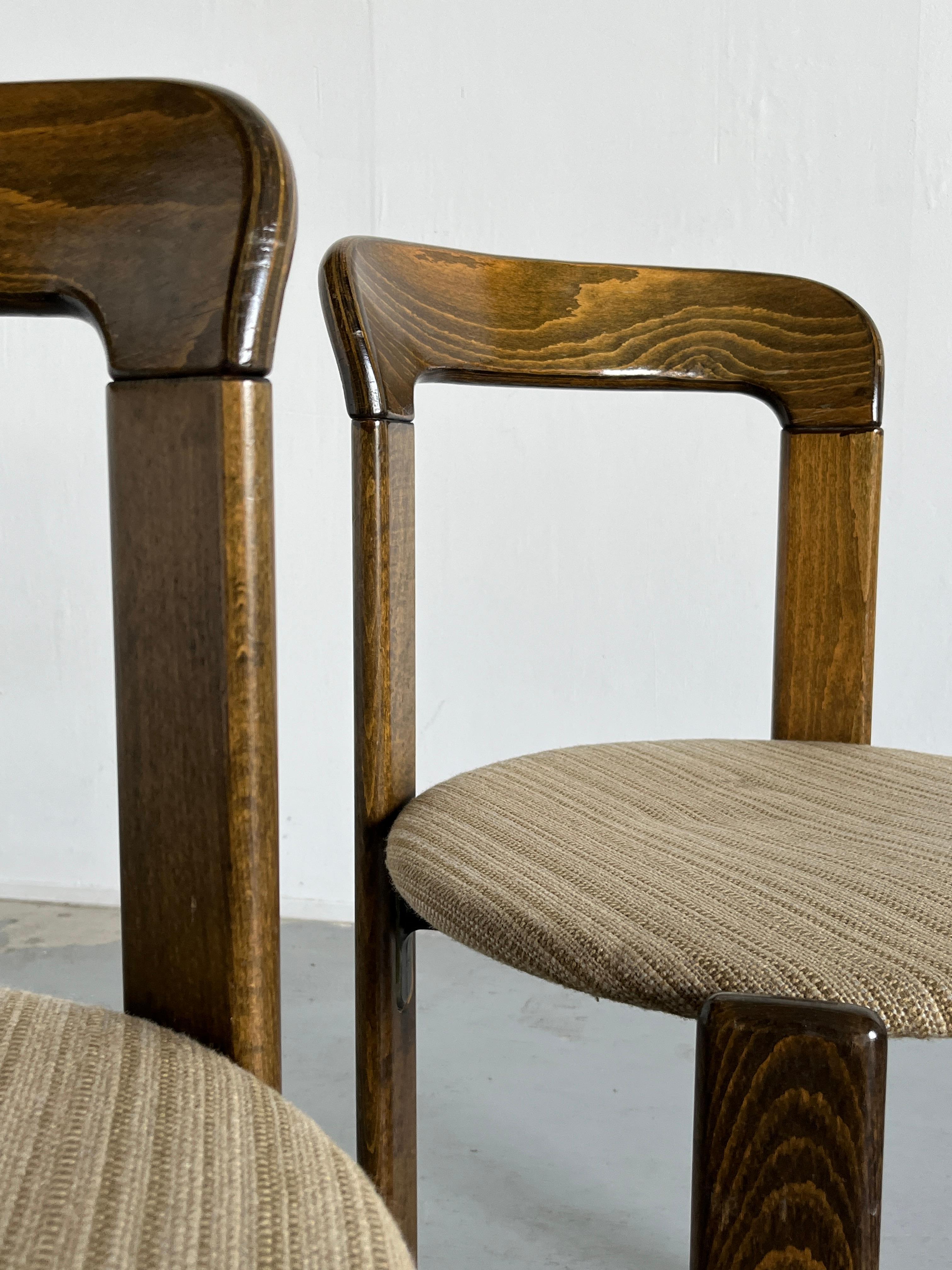 Pair of Bruno Rey Stackable Mid-Century Modern Dining Chairs for Kusch & Co, 90s 2