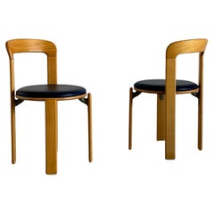 Vintage Pair of Bruno Rey Stackable Mid-Century Modern Dining Chairs for Kusch & Co, 90s