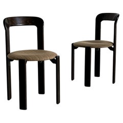 Pair of Bruno Rey Stackable Mid-Century Modern Dining Chairs for Kusch & Co, 90s