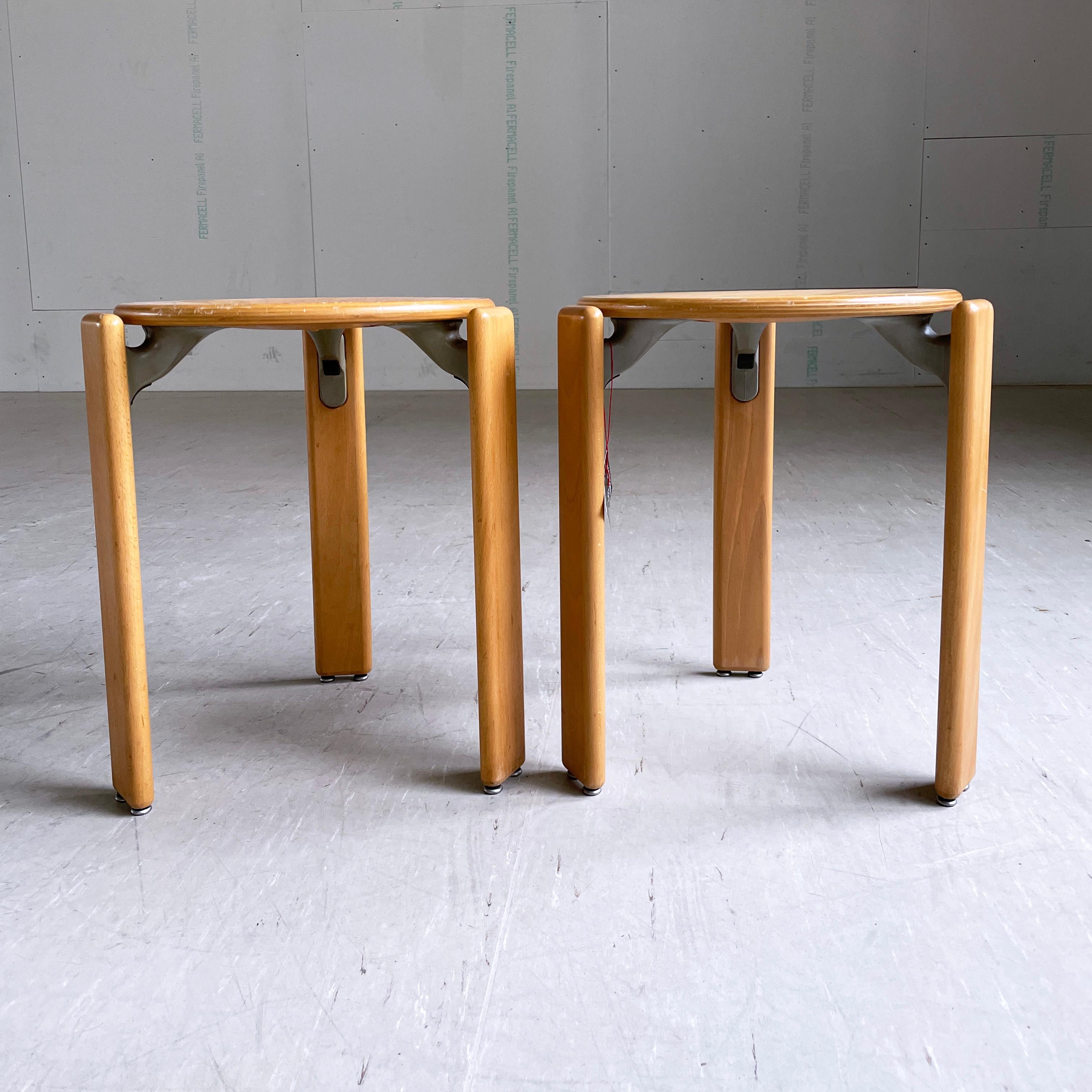 Pair of Bruno Rey stackable stools for Dietiker, 1971 For Sale 3