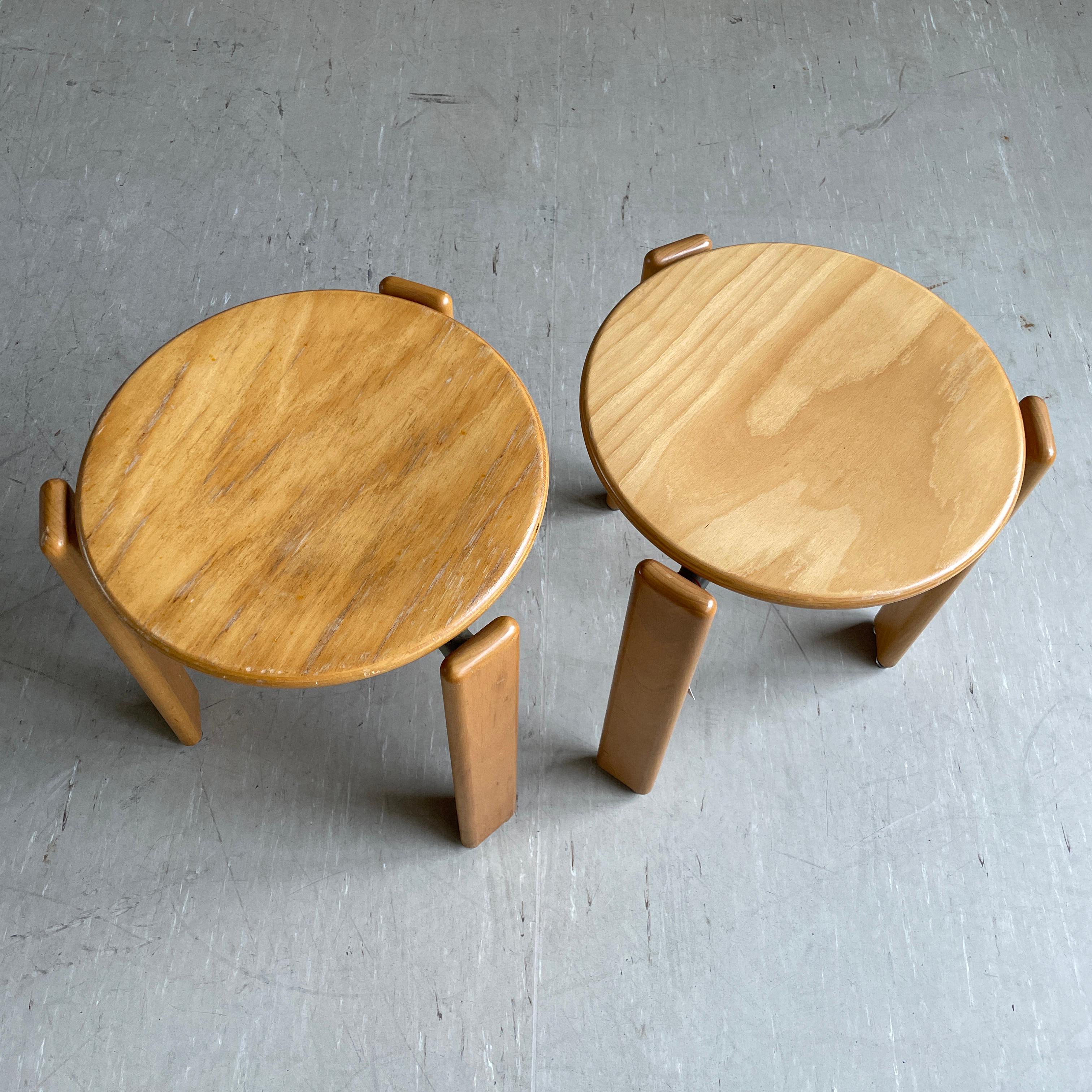 Pair of Bruno Rey stackable stools for Dietiker, 1971 For Sale 1